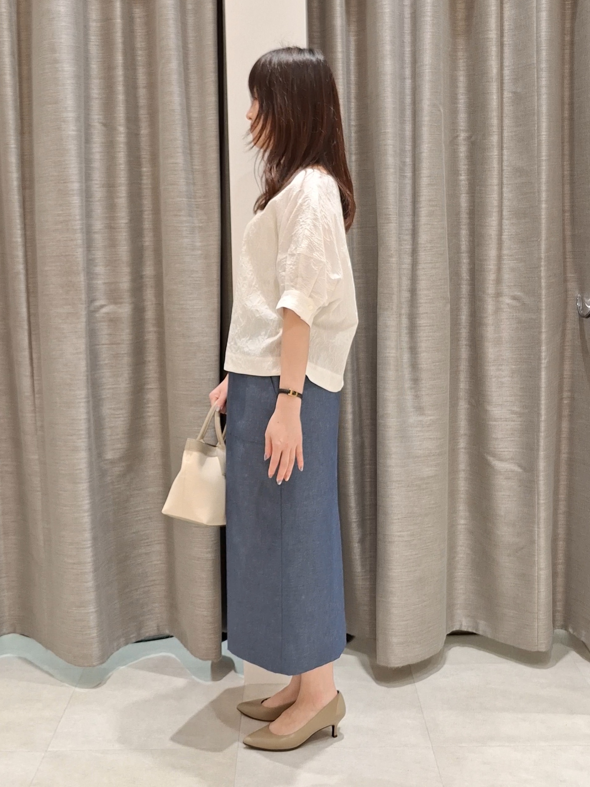 YuKaRiさんの「UNTITLED｜【洗える/ショート丈】ジャカードボートネックブラウス」を使ったコーディネート