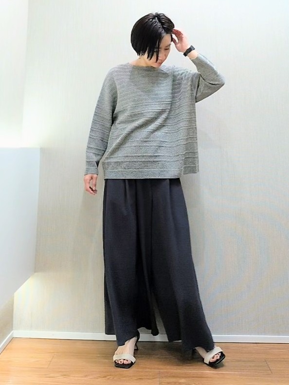 ミズタさんの「UNTITLED｜メッシュ柄ボーダーニット」を使ったコーディネート