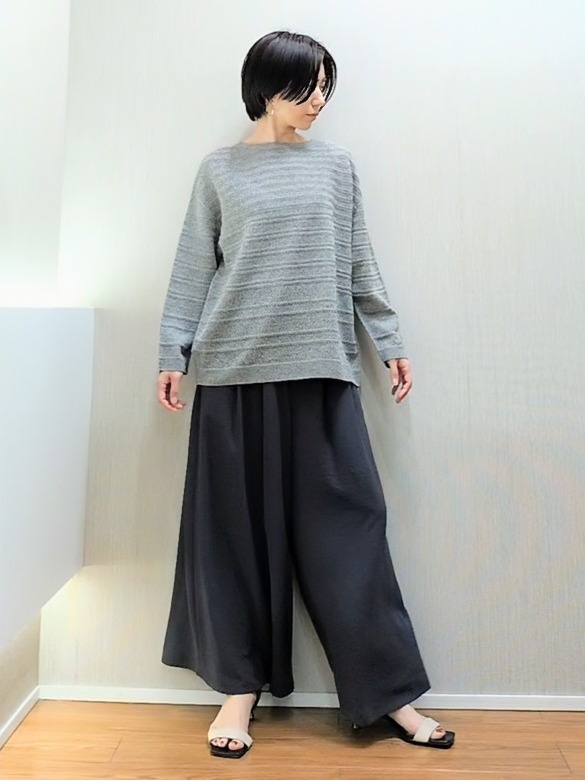 ミズタさんの「UNTITLED｜メッシュ柄ボーダーニット」を使ったコーディネート