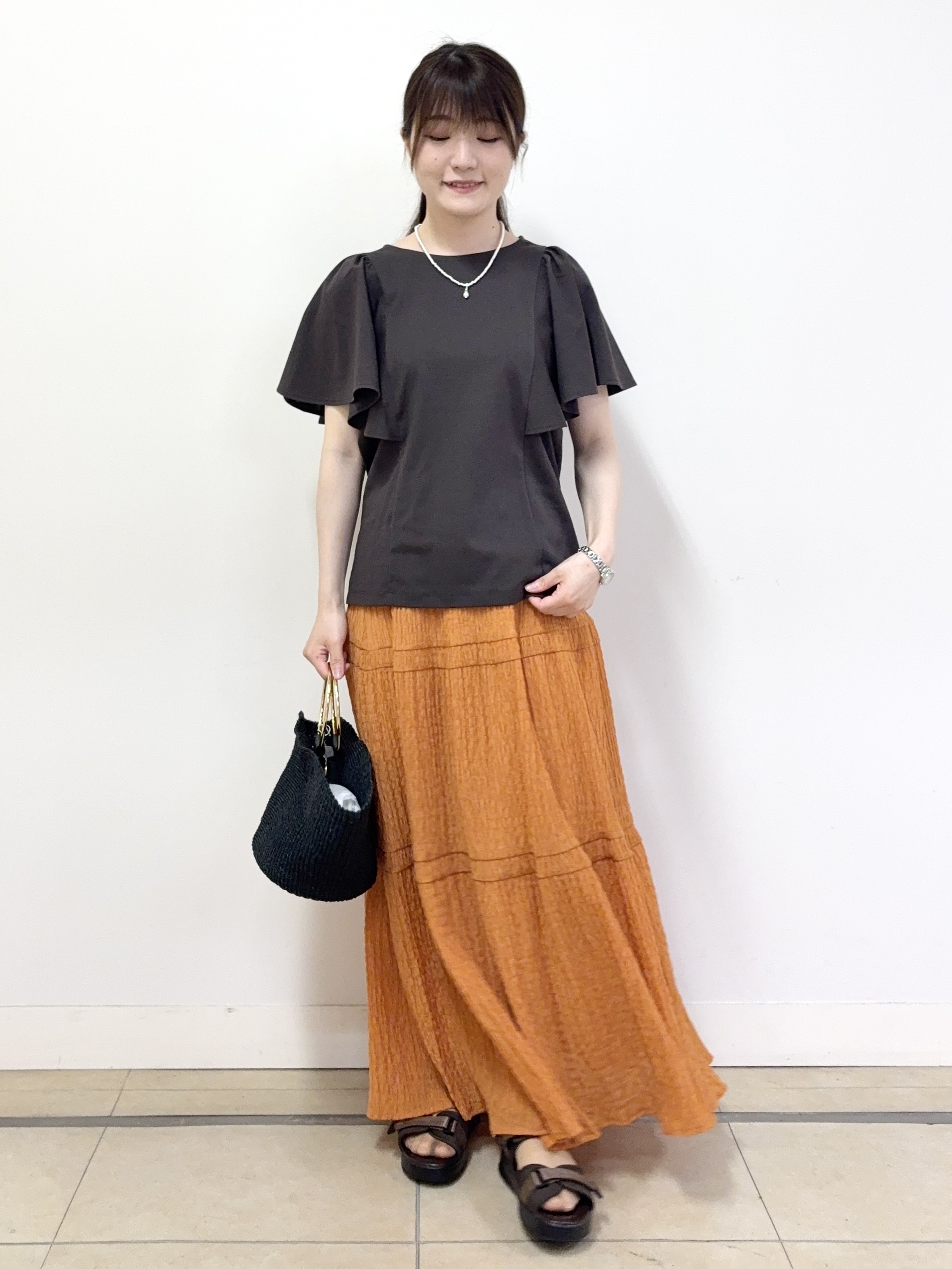 mikiさんの「Reflect｜【UVカット／接触冷感／吸水速乾】フレアスリーブトップス」を使ったコーディネート