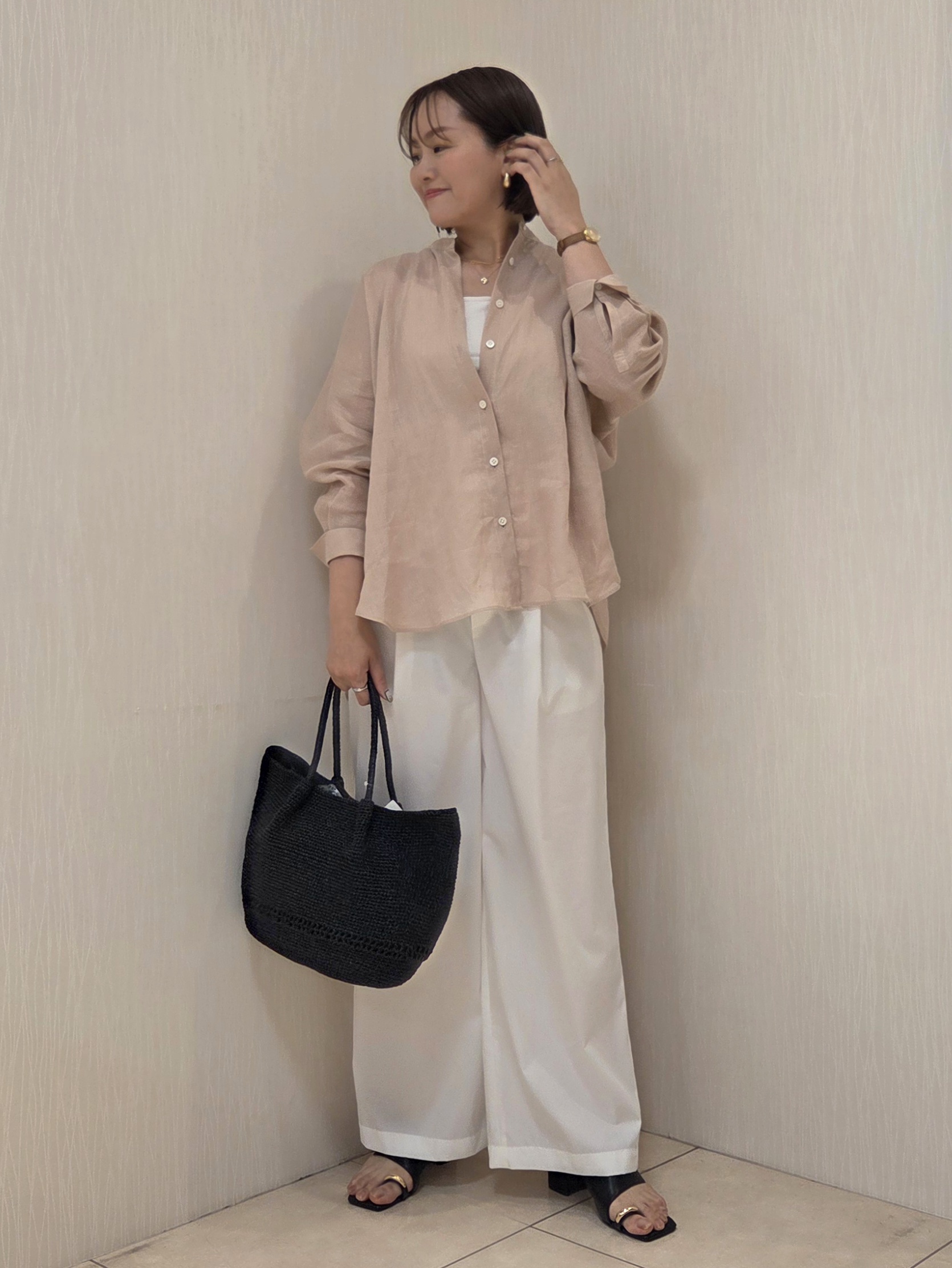 naokoさんの「UNTITLED｜【麻100】リネンドルマンシャツ」を使ったコーディネート