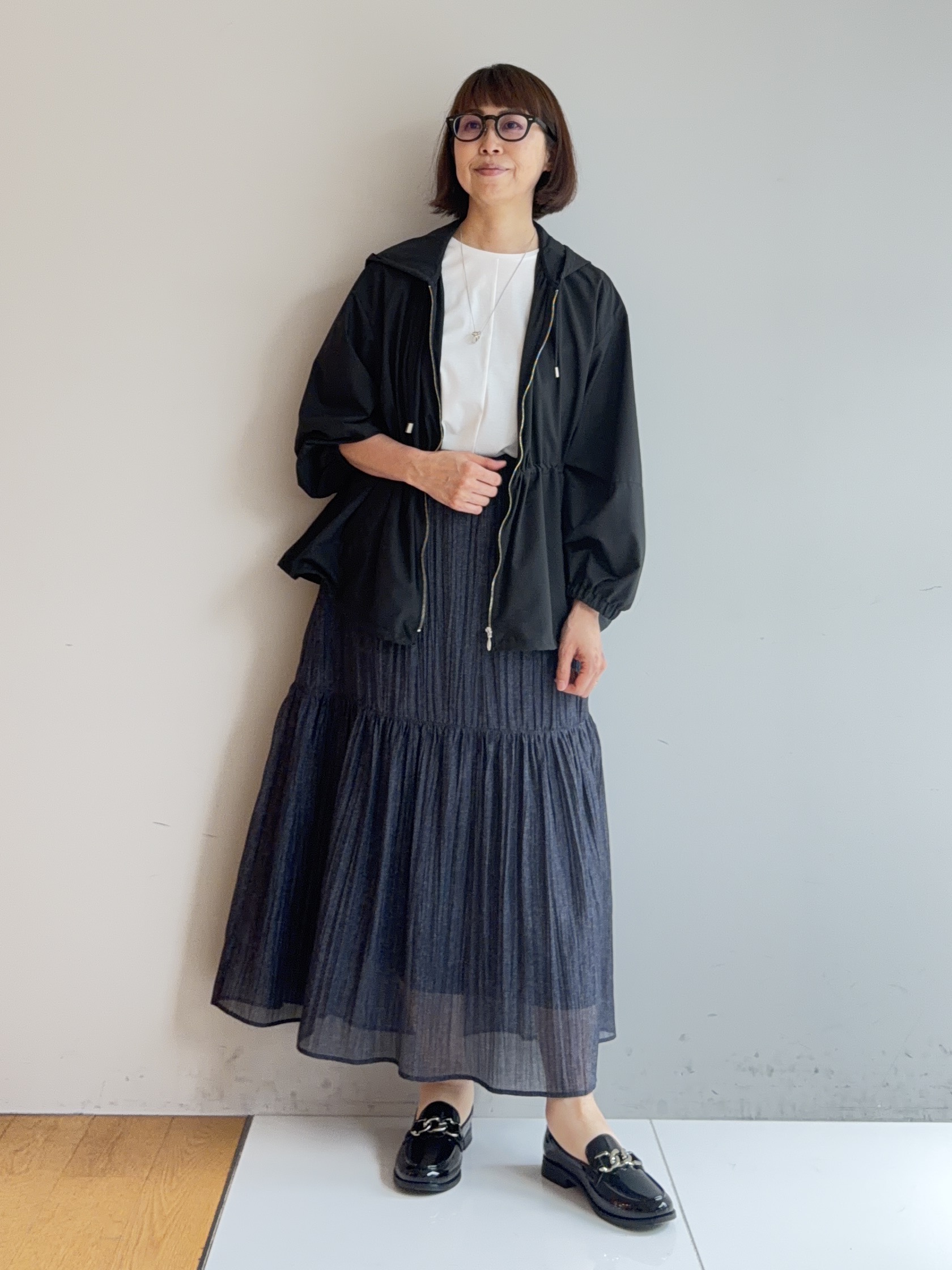murayamaさんの「INDIVI｜【撥水／UVカット】ライトフーディーブルゾン」を使ったコーディネート