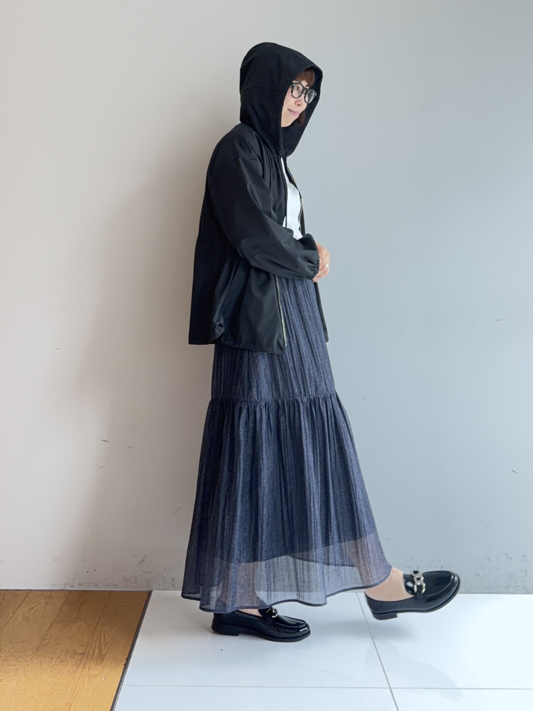 murayamaさんの「INDIVI｜【撥水／UVカット】ライトフーディーブルゾン」を使ったコーディネート