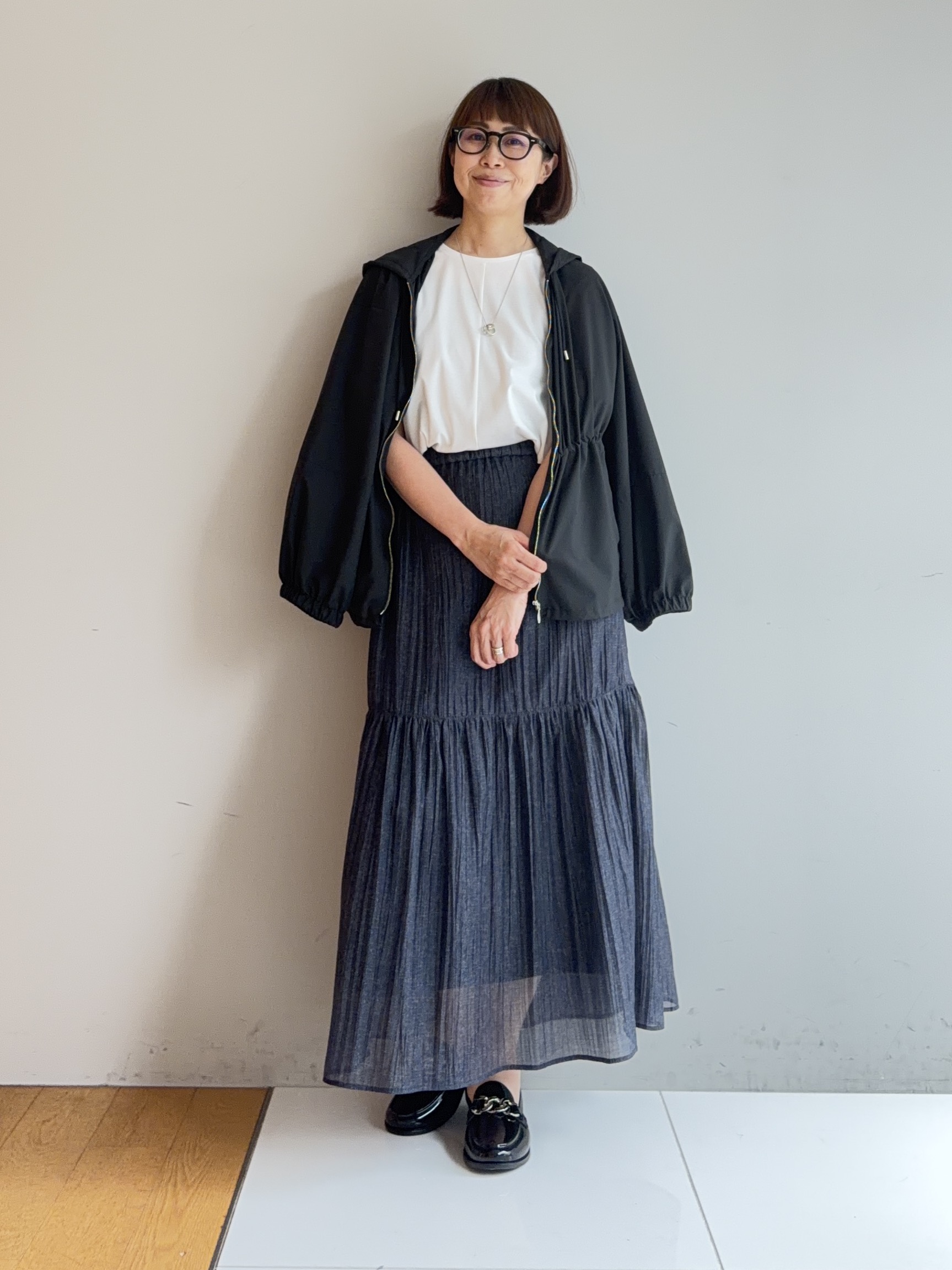 murayamaさんの「INDIVI｜【撥水／UVカット】ライトフーディーブルゾン」を使ったコーディネート