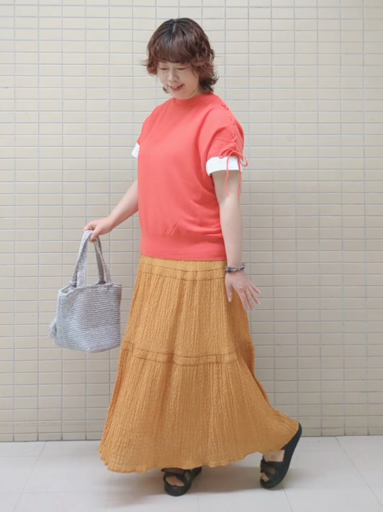ハム太郎さんの「Reflect｜【接触冷感】ラインアート刺繍Tシャツ」を使ったコーディネート