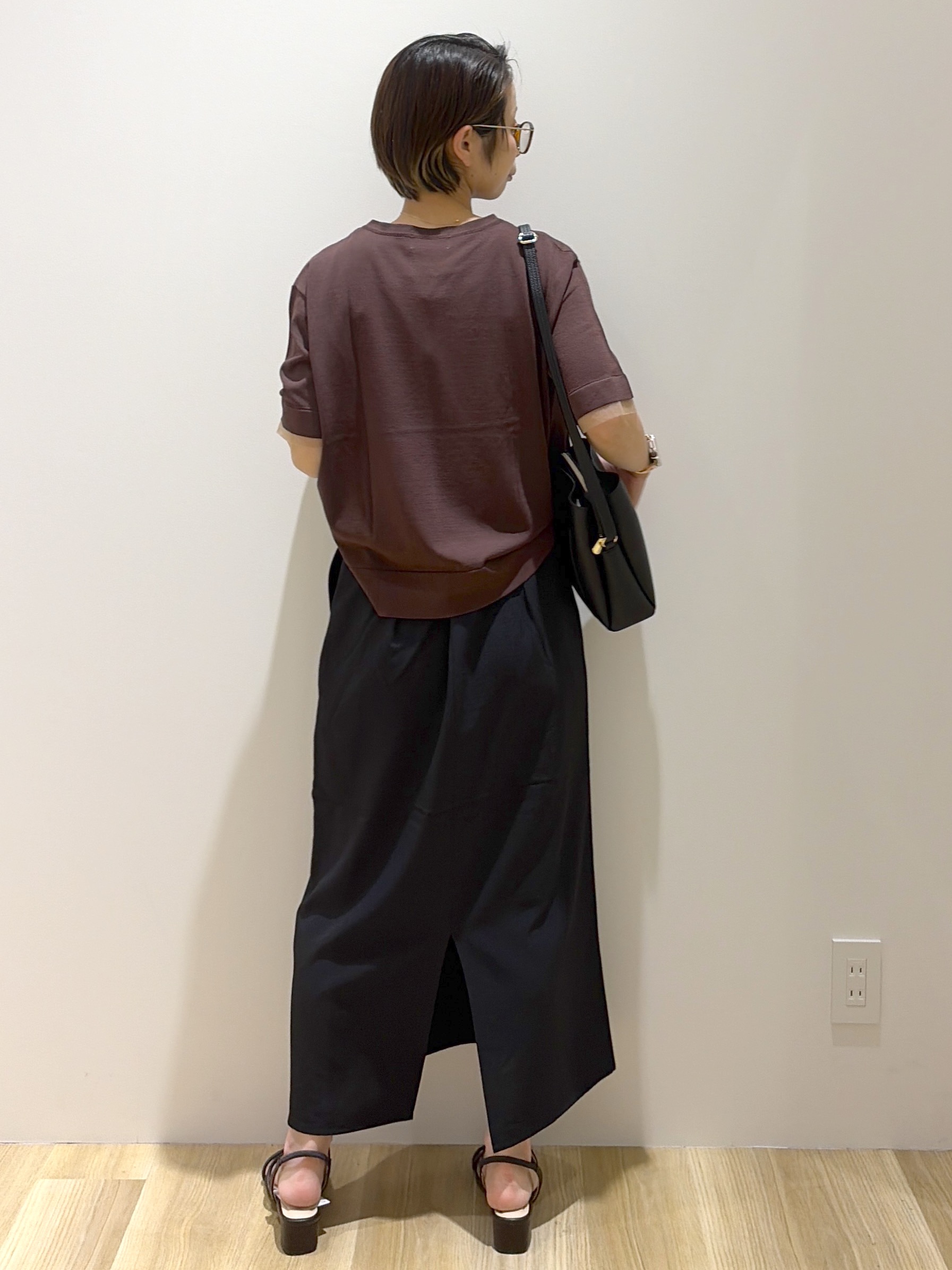 えりさんの「OPAQUE.CLIP｜【UV／接触冷感／抗ピル】シアー＆レイヤード風さらりニット《洗濯機OK》」を使ったコーディネート