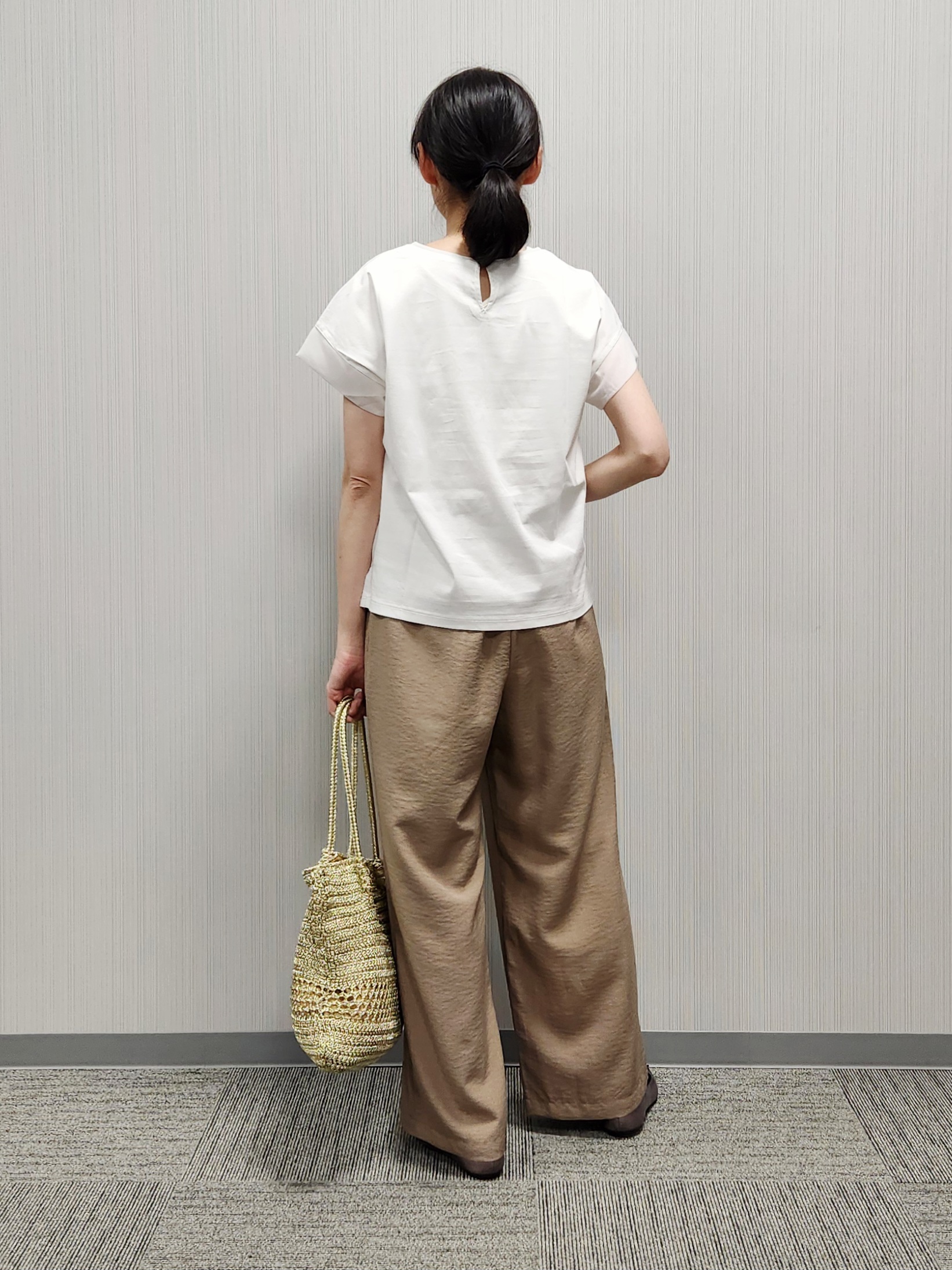 naraさんの「Dessin｜【UVカット/接触冷感】美光沢カットソー」を使ったコーディネート