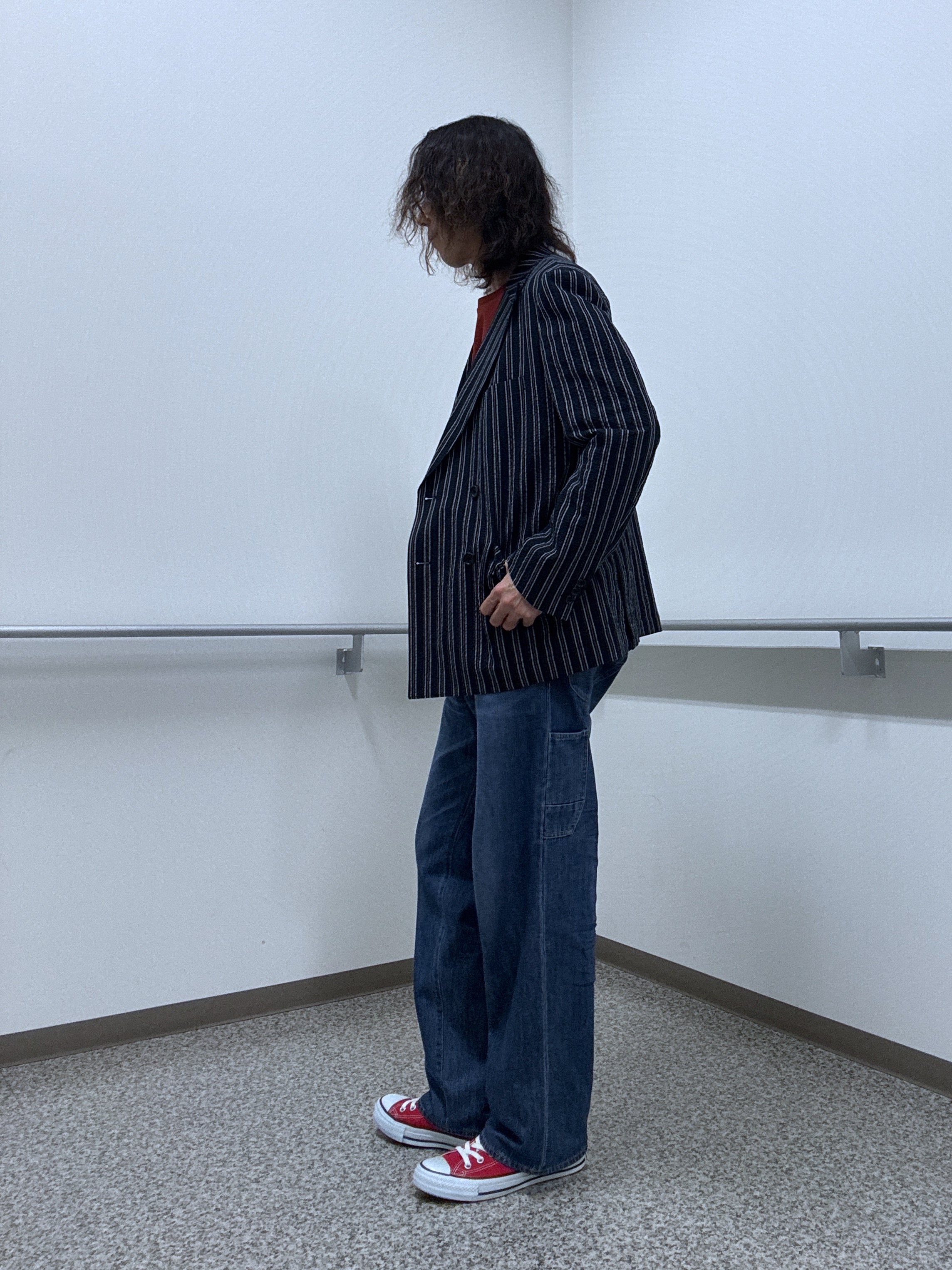 おーのさんの「TAKEO KIKUCHI｜【BOWLER HAT LABEL】サッカーストライプ ダブルジャケット」を使ったコーディネート
