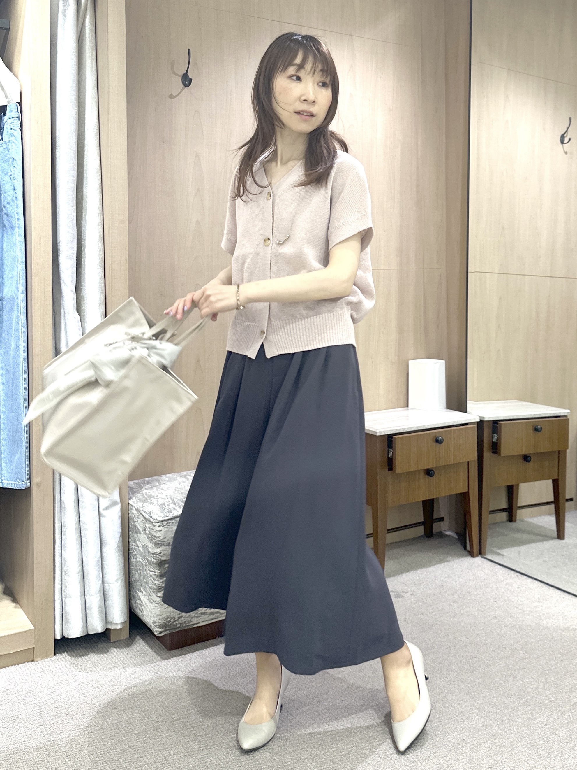 Miwaさんの「UNTITLED｜リーベルラメベア天竺プルオーバファブリック」を使ったコーディネート
