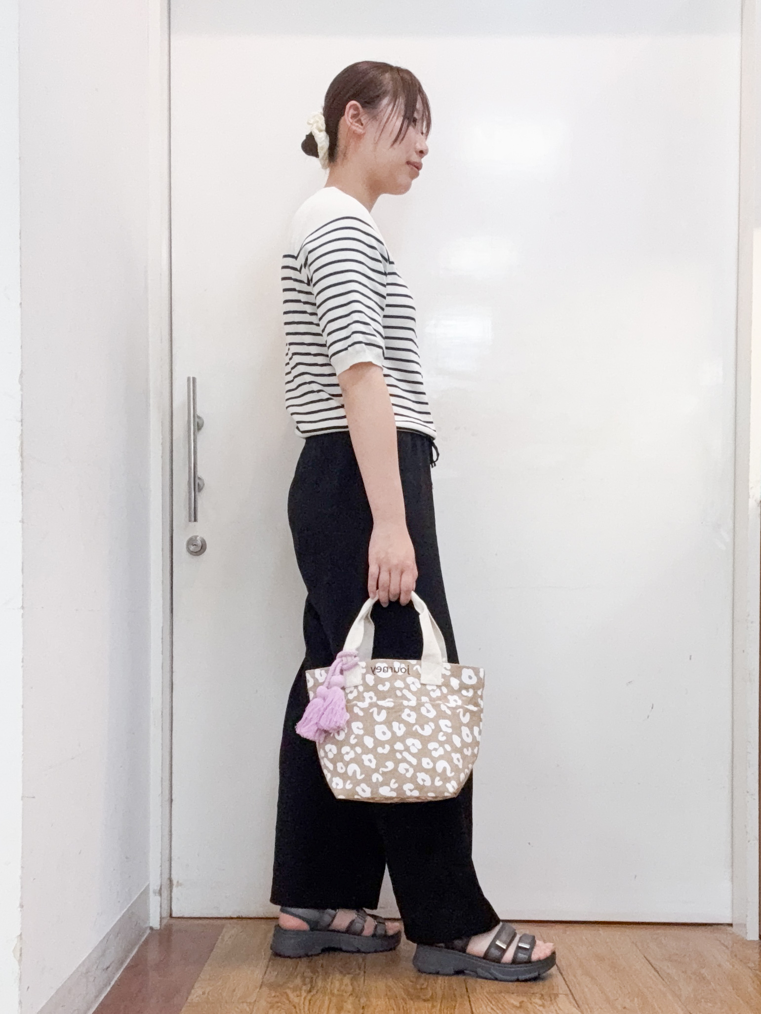 Karinさんの「SHOO･LA･RUE｜【毎日洗える/S-LL/ひんやり/UV】上半身すっきり 二の腕見せない5分袖ニット」を使ったコーディネート