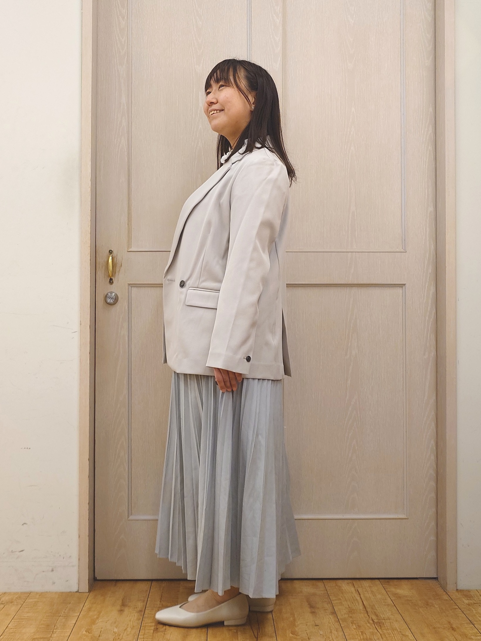 とろろさんの「SHOO･LA･RUE｜【洗濯機可/イージーケア/UV】オンオフ使える　ゆったりダブルジャケット」を使ったコーディネート