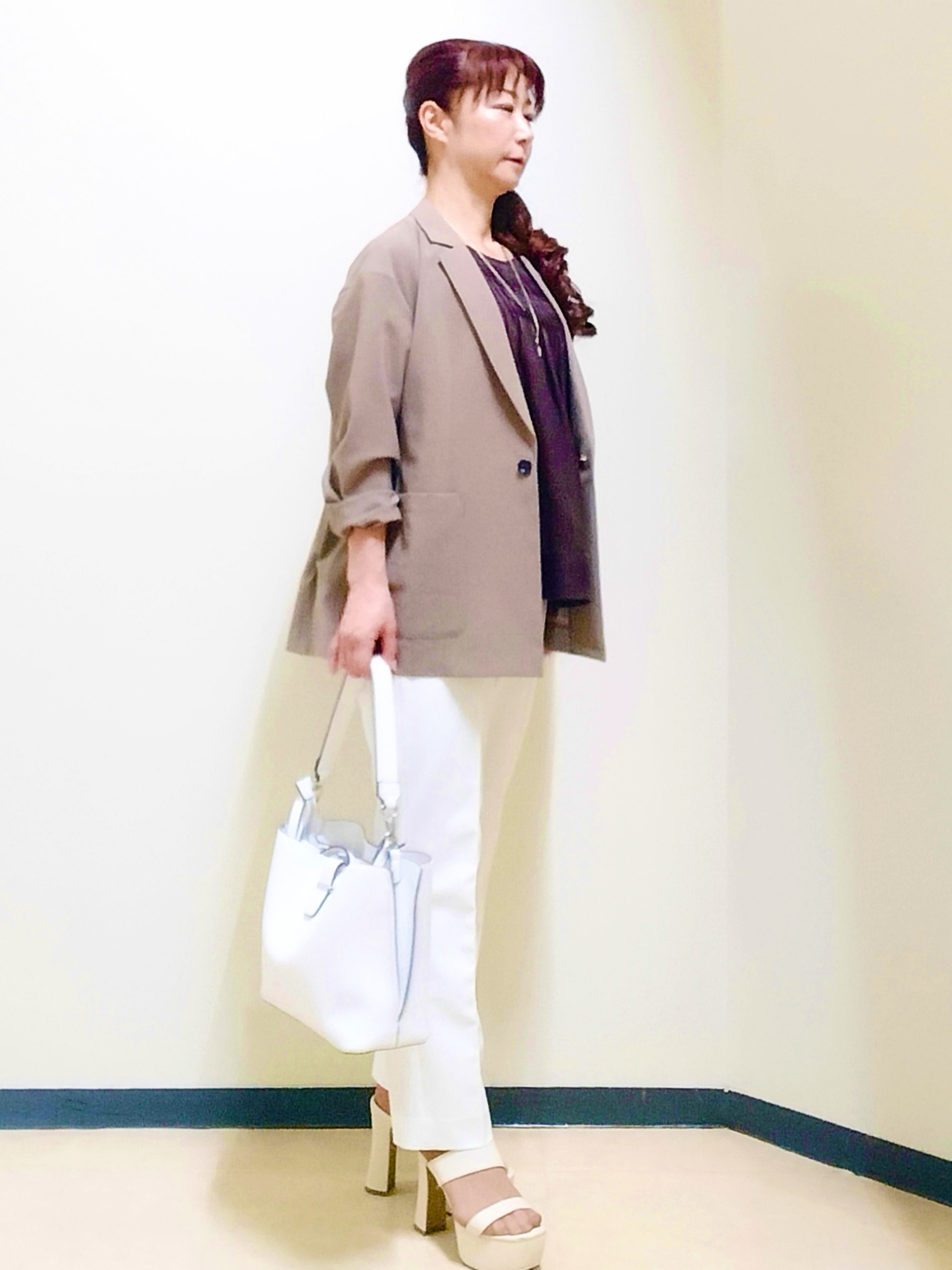 花さんの「Reflect｜【SS-4Lサイズ／接触冷感／シワになりにくい】リラクシーテーラードジャケット」を使ったコーディネート