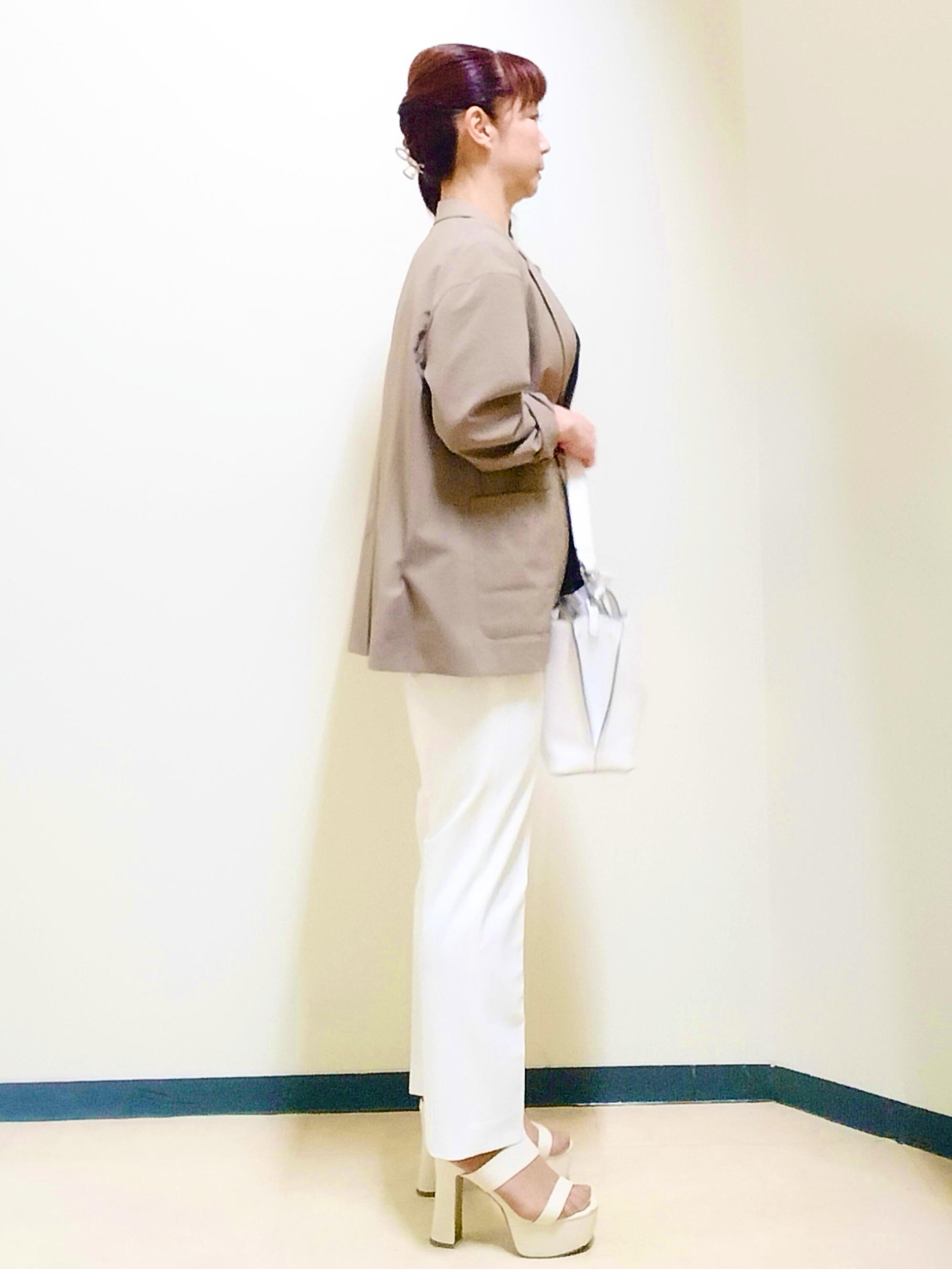 花さんの「Reflect｜【SS-4Lサイズ／接触冷感／シワになりにくい】リラクシーテーラードジャケット」を使ったコーディネート