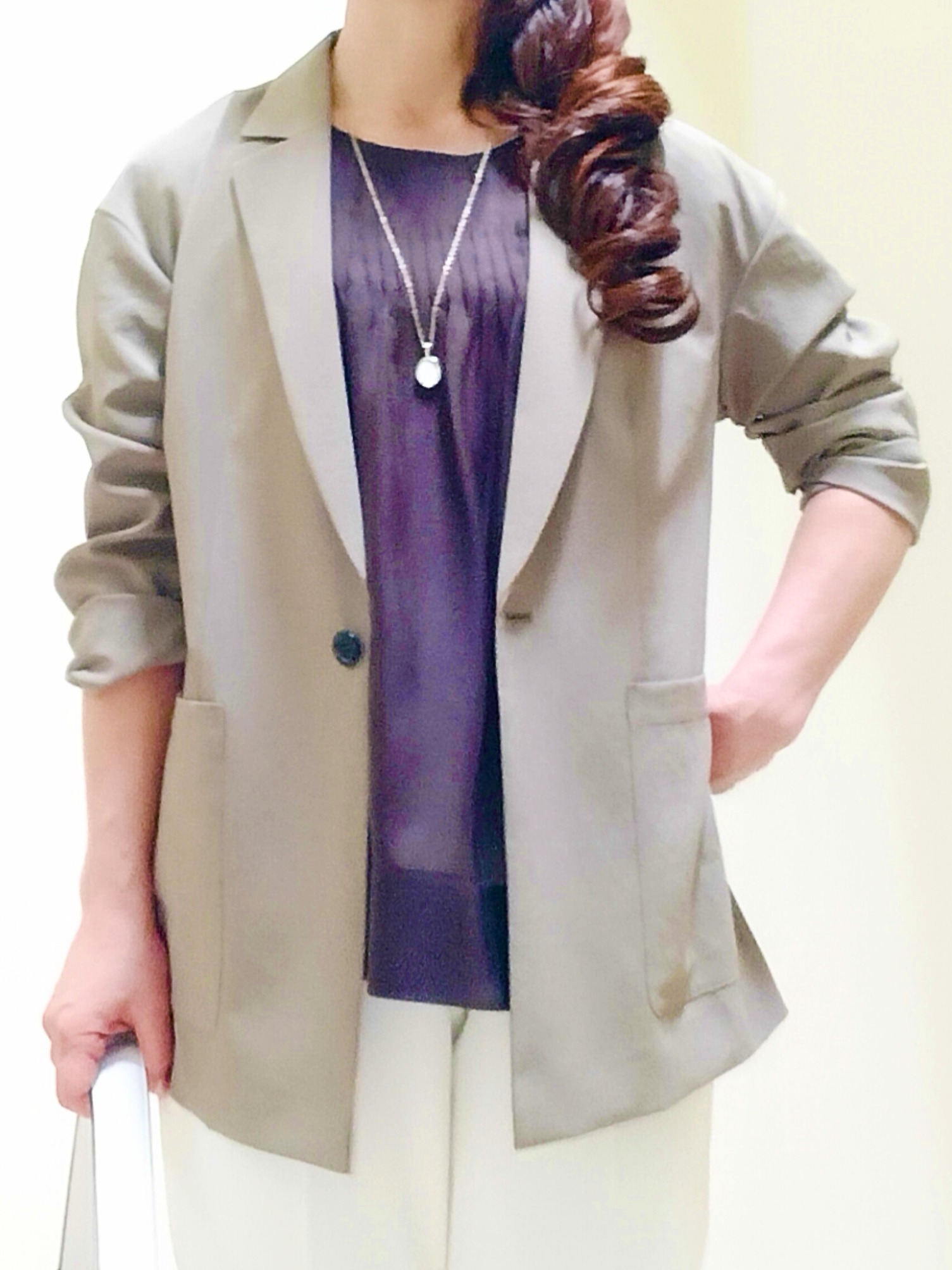 花さんの「Reflect｜【SS-4Lサイズ／接触冷感／シワになりにくい】リラクシーテーラードジャケット」を使ったコーディネート