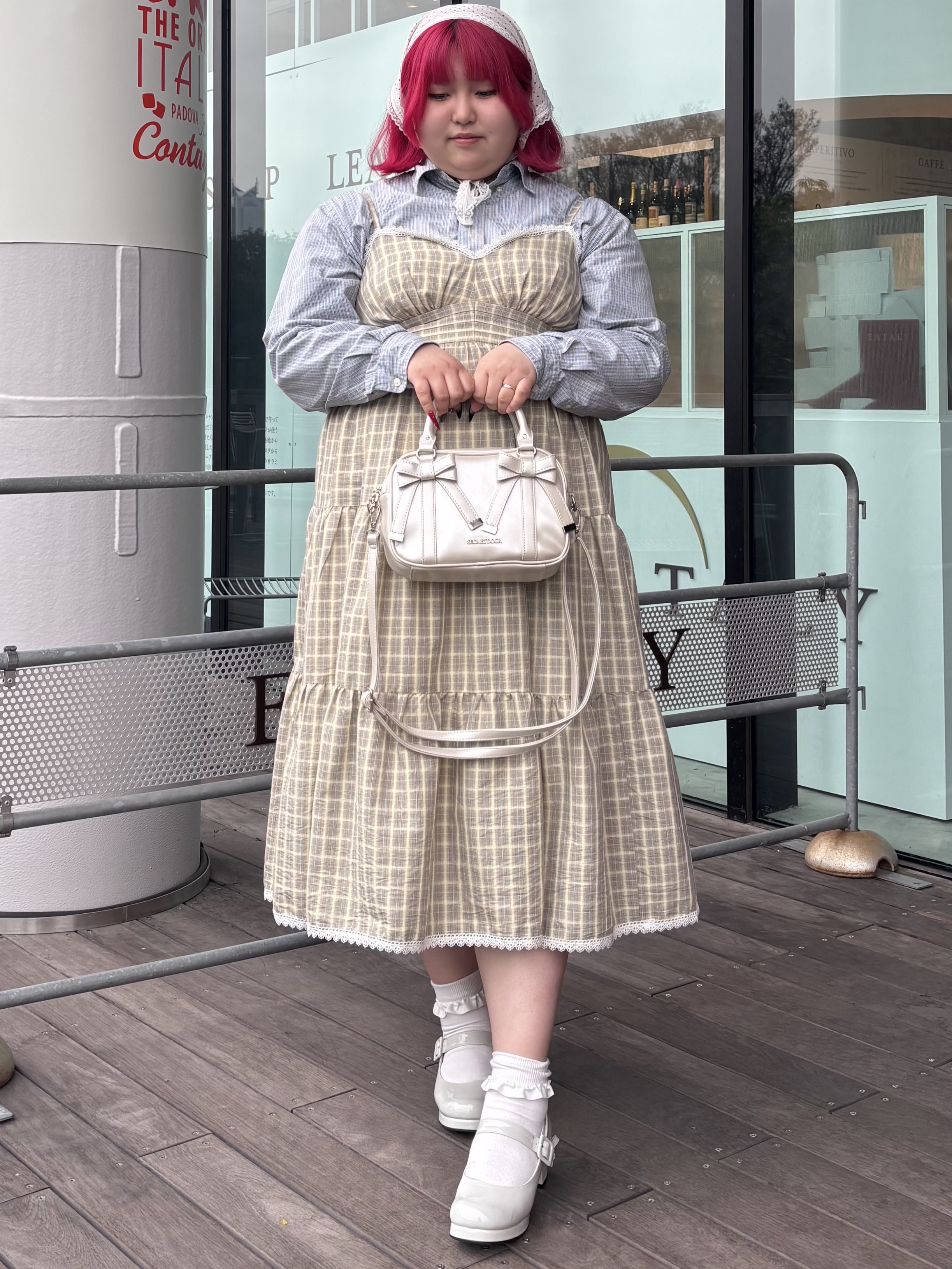 𝓗𝓘𝓨𝓞さんの「ESPERANZA｜バレエコアストラップ付リボン付きパンプス」を使ったコーディネート