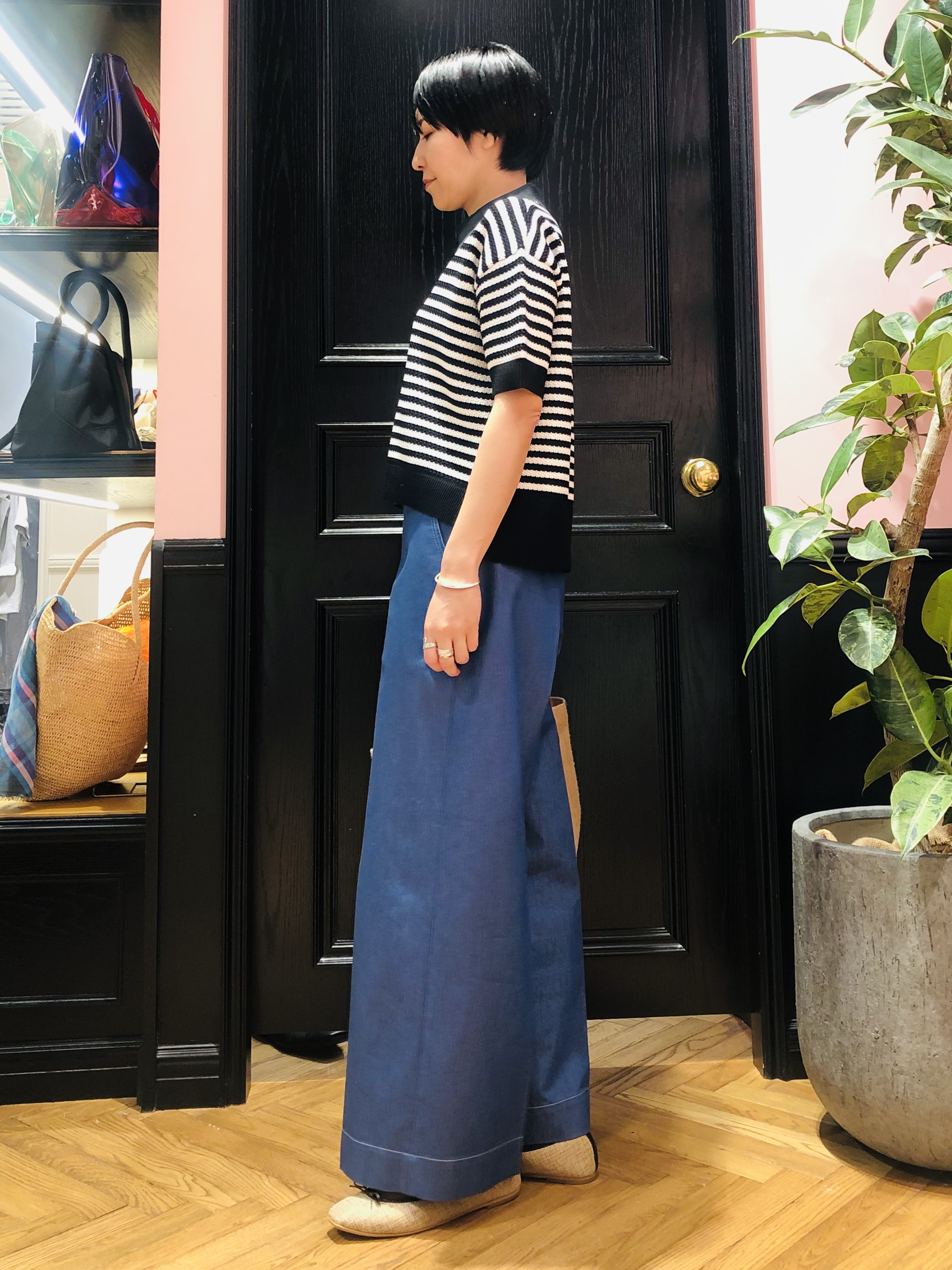 OGATAさんの「DRESSTERIOR｜ウォッシャブルスキッパークロップドニット」を使ったコーディネート