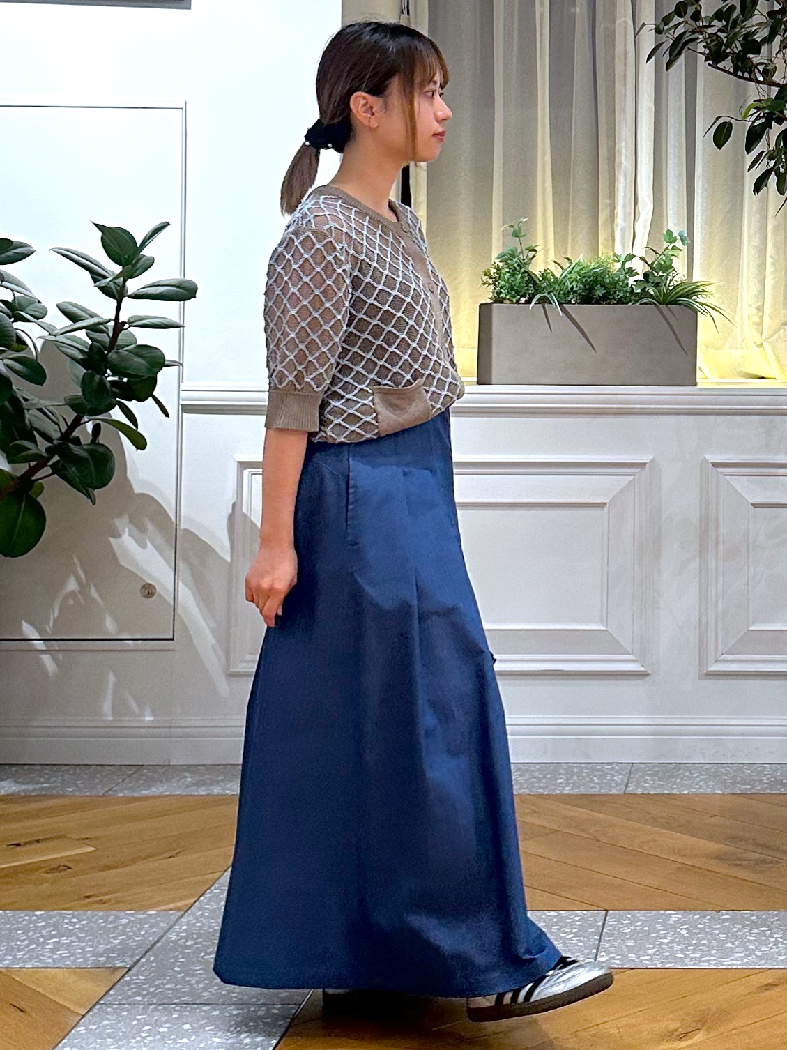 なべこさんの「DRESSTERIOR｜【ウォッシャブル】フィッシュネットニットシャツカーディガン」を使ったコーディネート