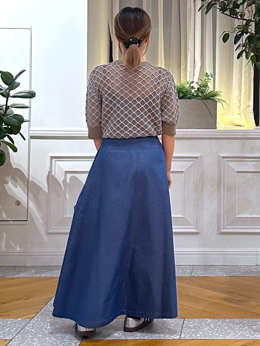 なべこさんの「DRESSTERIOR｜【ウォッシャブル】フィッシュネットニットシャツカーディガン」を使ったコーディネート