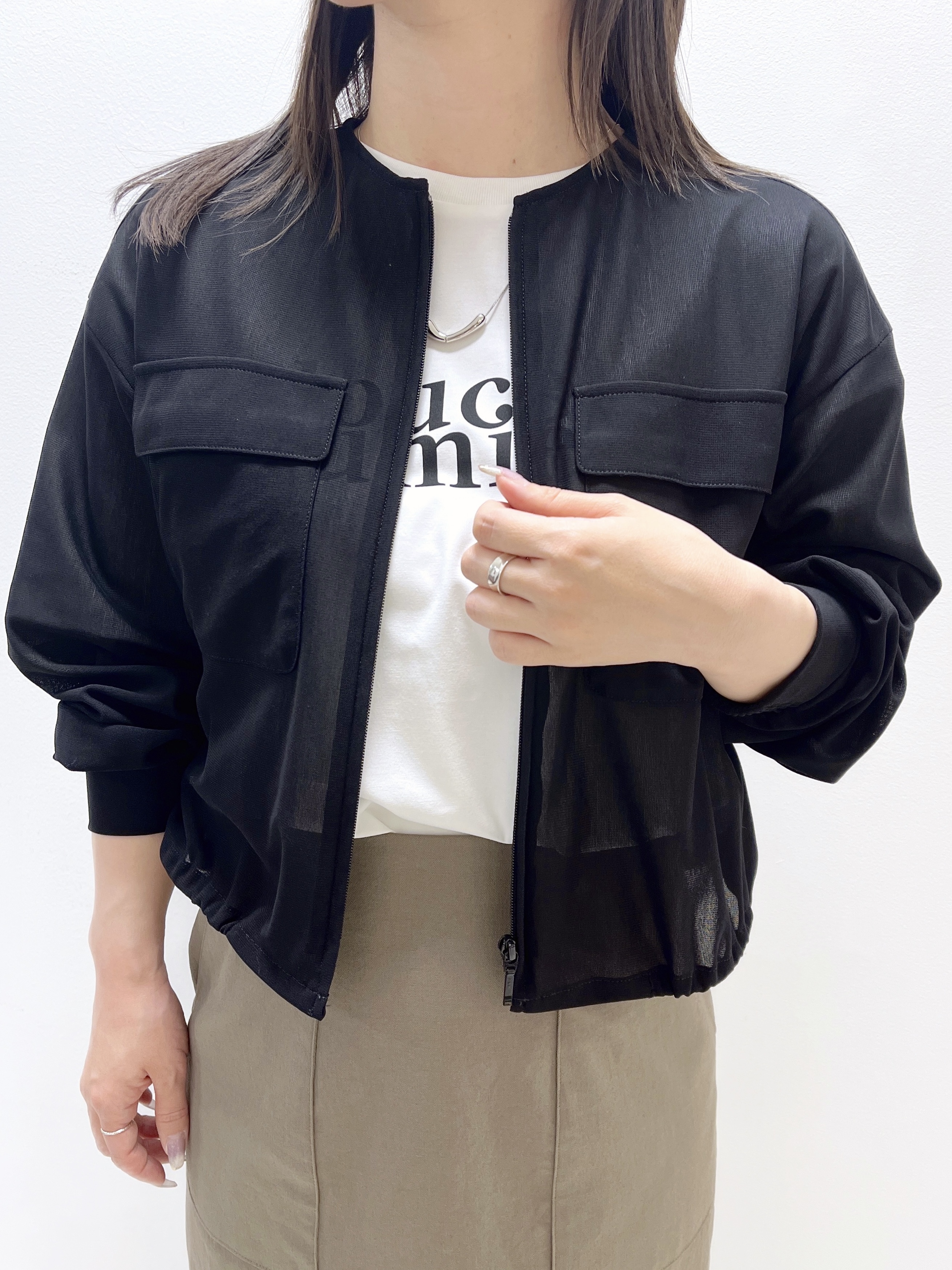 Ukiさんの「UNTITLED｜【古畑星夏さん着用/洗える】シアーブルゾン」を使ったコーディネート