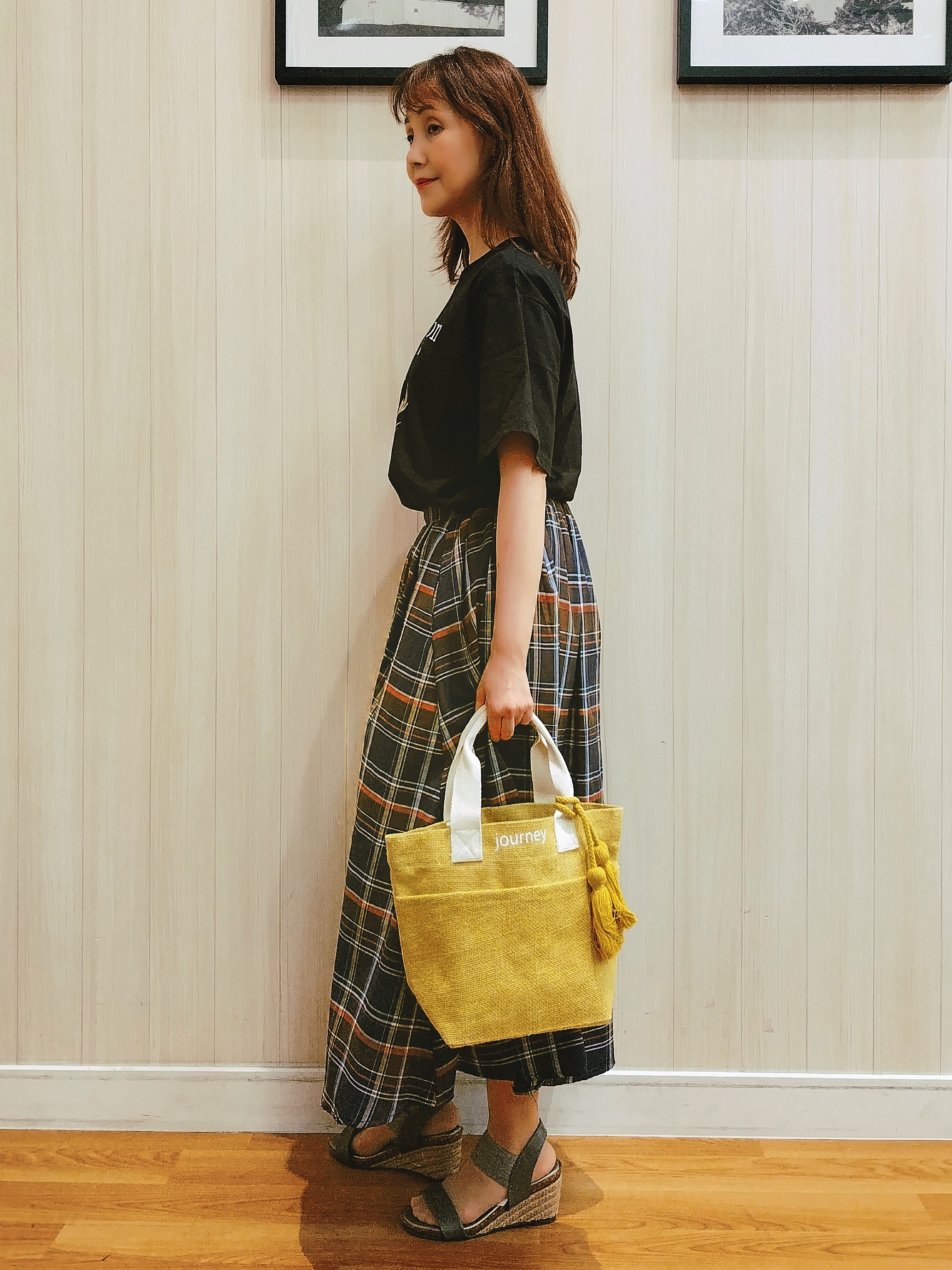 yseさんの「SHOO･LA･RUE｜【綿100%/ひんやり/S-LL】選べる3柄 大人のプリントTシャツ」を使ったコーディネート