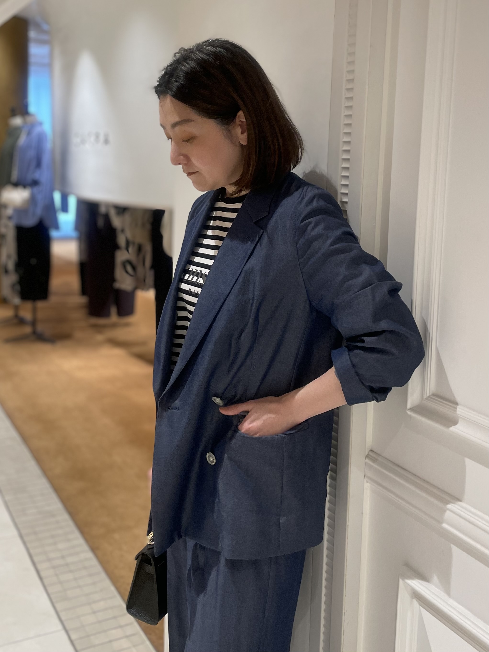 makiさんの「DRESSTERIOR｜【otonaMUSE5月号掲載/セットアップ可】テンセルデニムダブルジャケット」を使ったコーディネート