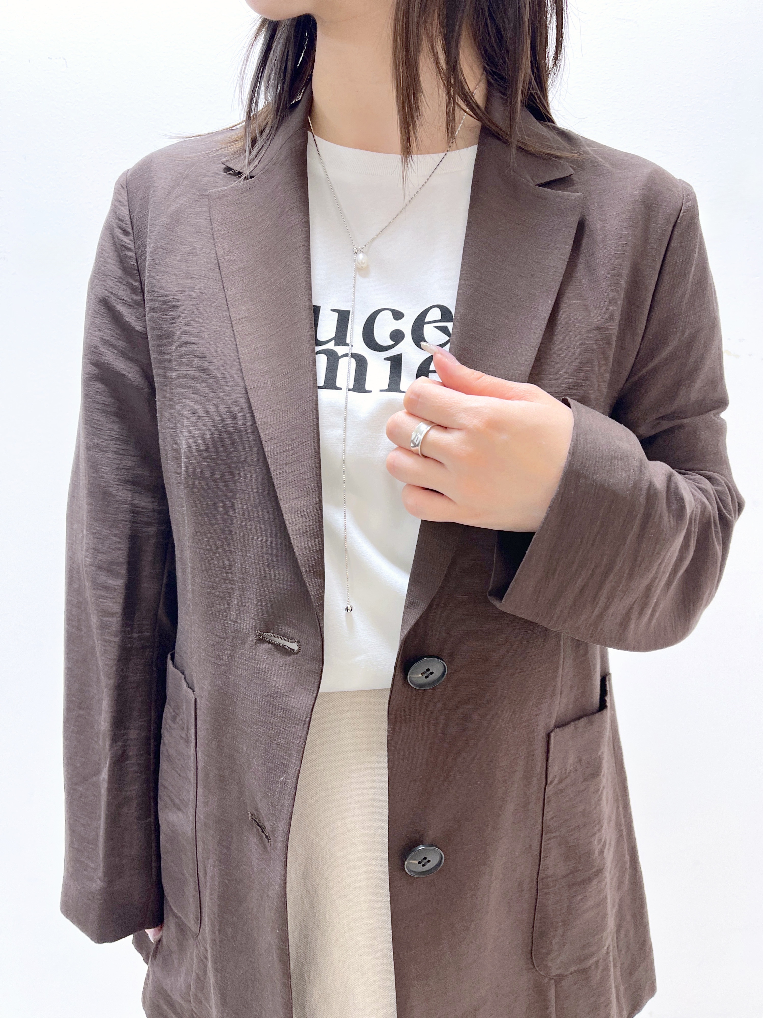 Ukiさんの「UNTITLED｜【程よいシアー感/洗える】エアリーバイオジャケット」を使ったコーディネート