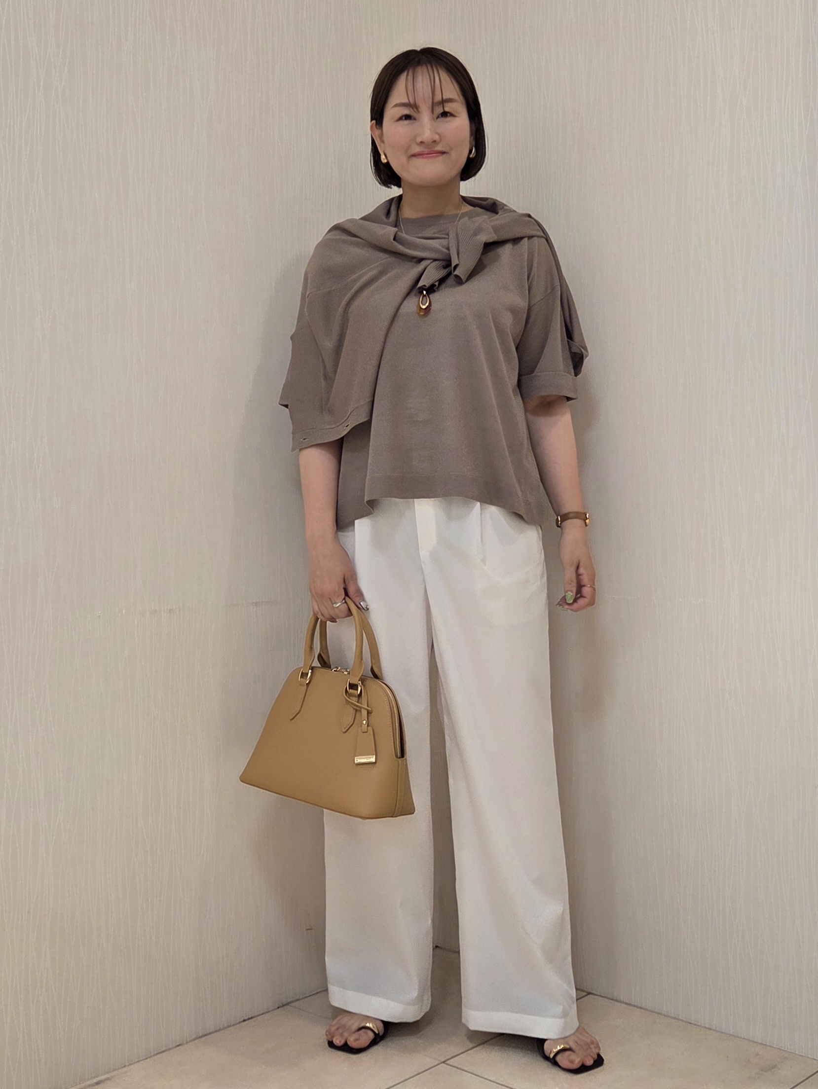 naokoさんの「UNTITLED｜【アンサンブル可/シアー】リネンエステルカーディガン」を使ったコーディネート