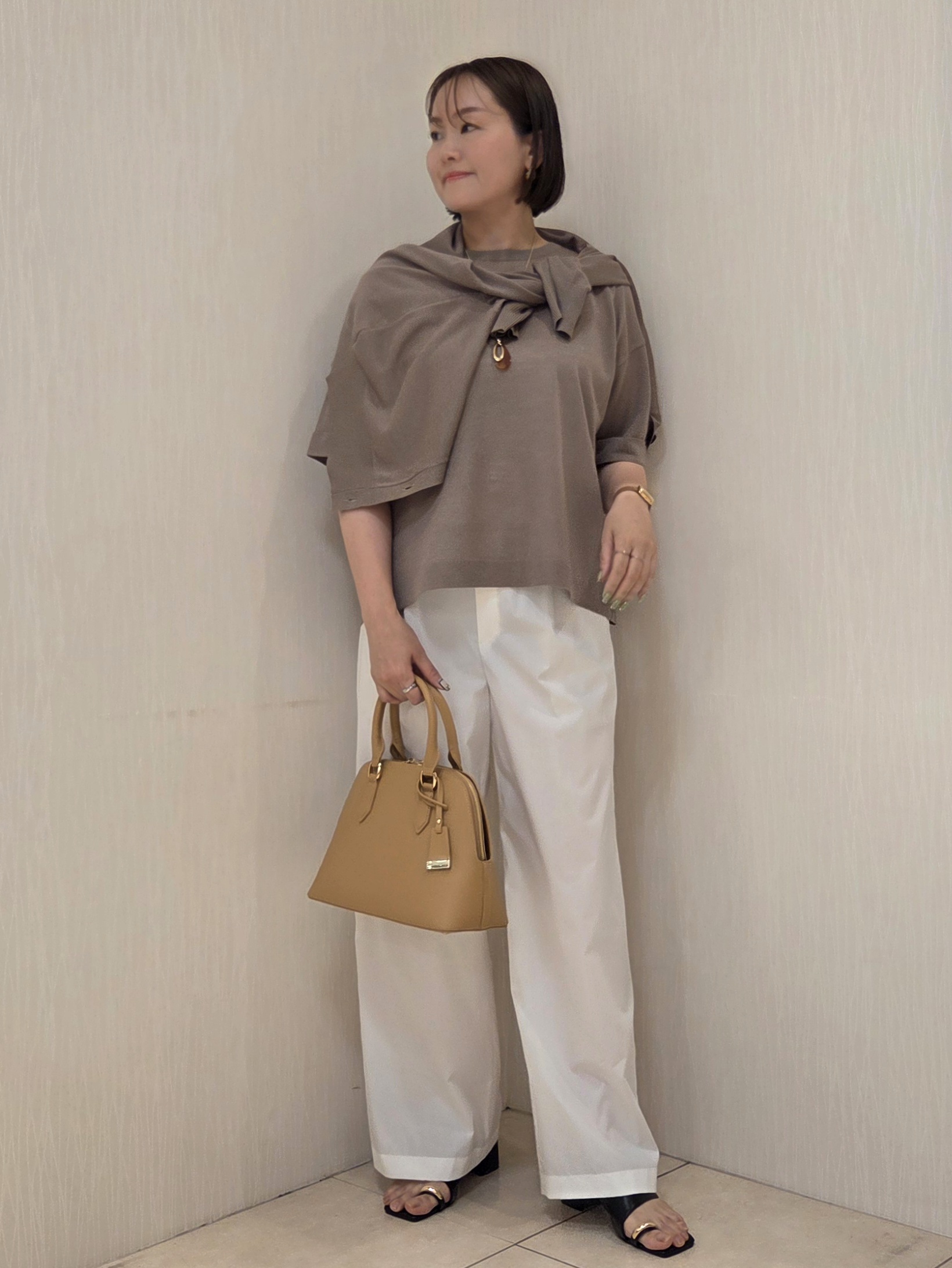 naokoさんの「UNTITLED｜【アンサンブル可/Tシャツ風/ゆったり】リラックスニットトップス」を使ったコーディネート