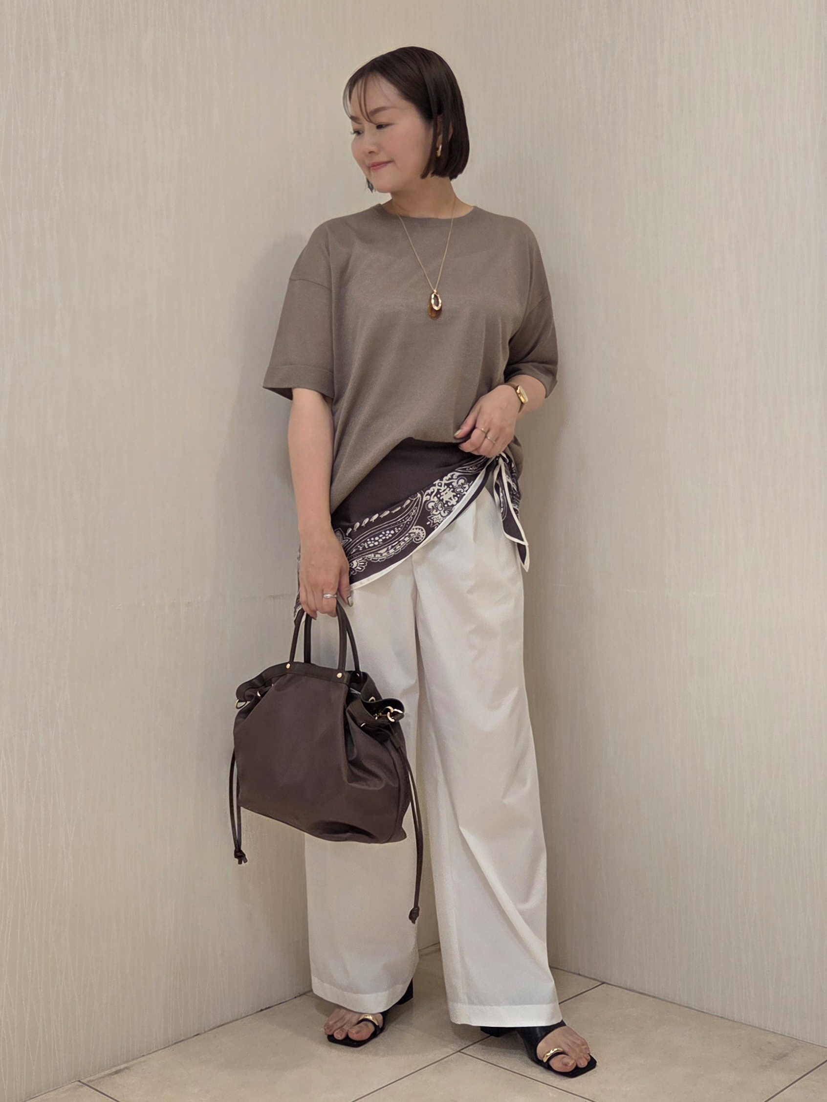 naokoさんの「UNTITLED｜【アンサンブル可/Tシャツ風/ゆったり】リラックスニットトップス」を使ったコーディネート