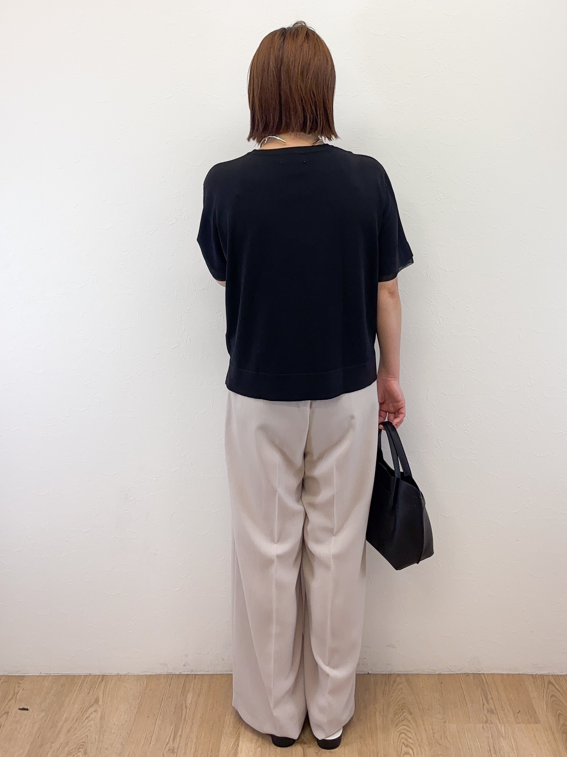 Takeさんの「OPAQUE.CLIP｜【UV／接触冷感／抗ピル】シアー＆レイヤード風さらりニット《洗濯機OK》」を使ったコーディネート