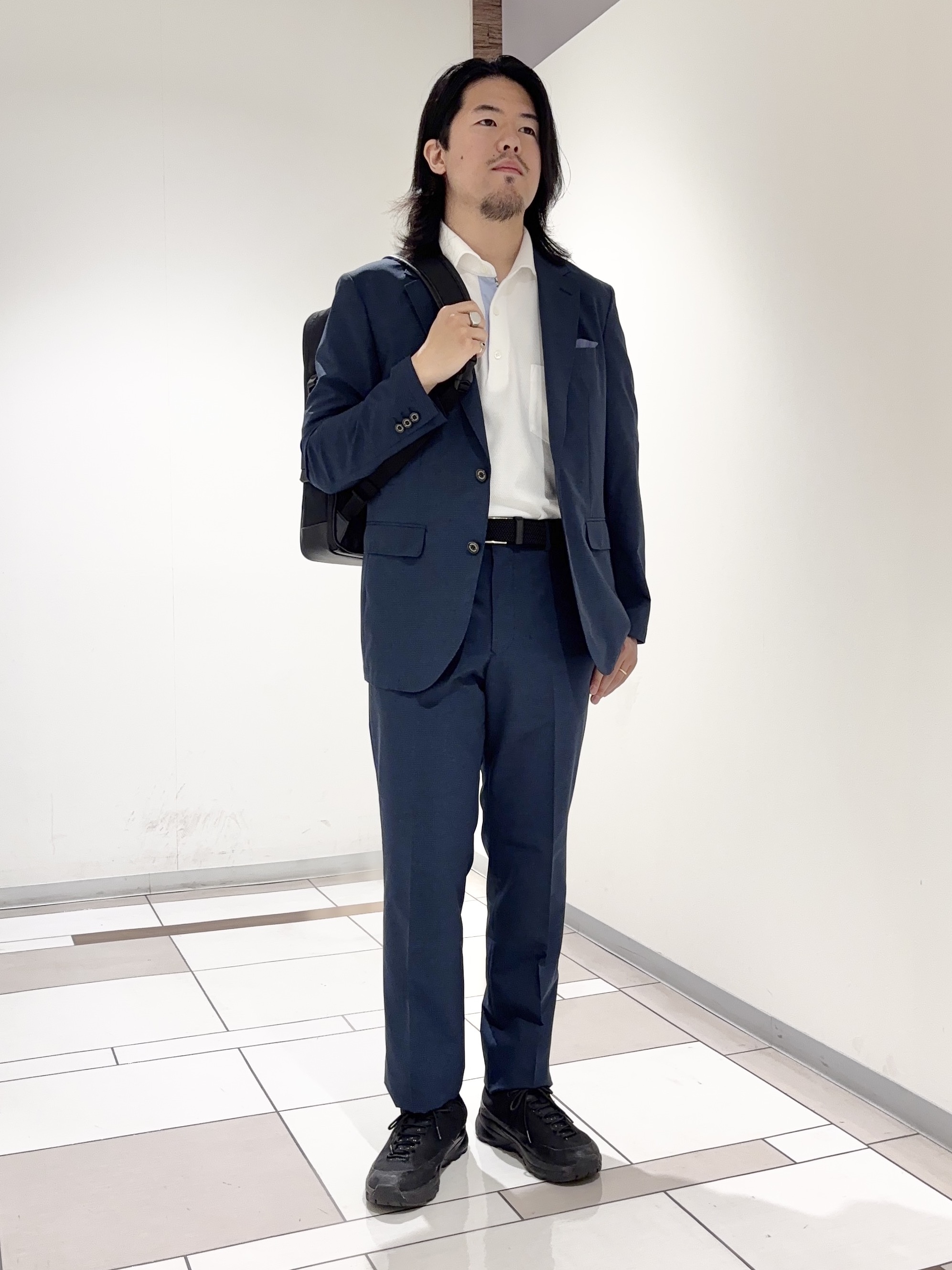 及川さんの「TAKEO KIKUCHI｜【抗菌防臭】COOL DOTS（R）ドビープリント ジャケット」を使ったコーディネート
