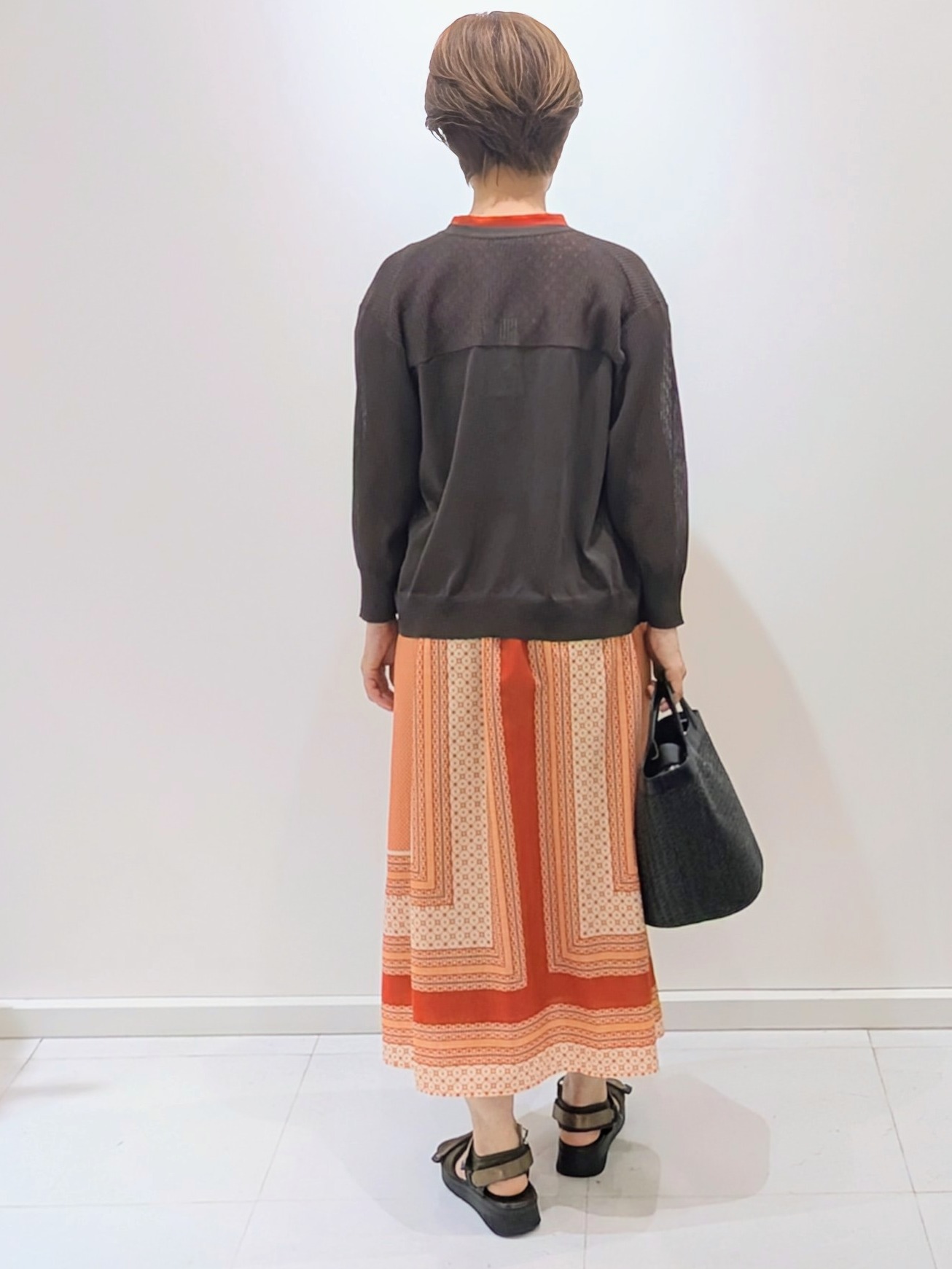 mamiさんの「Reflect｜幾何学柄フレンチスリーブワンピース」を使ったコーディネート