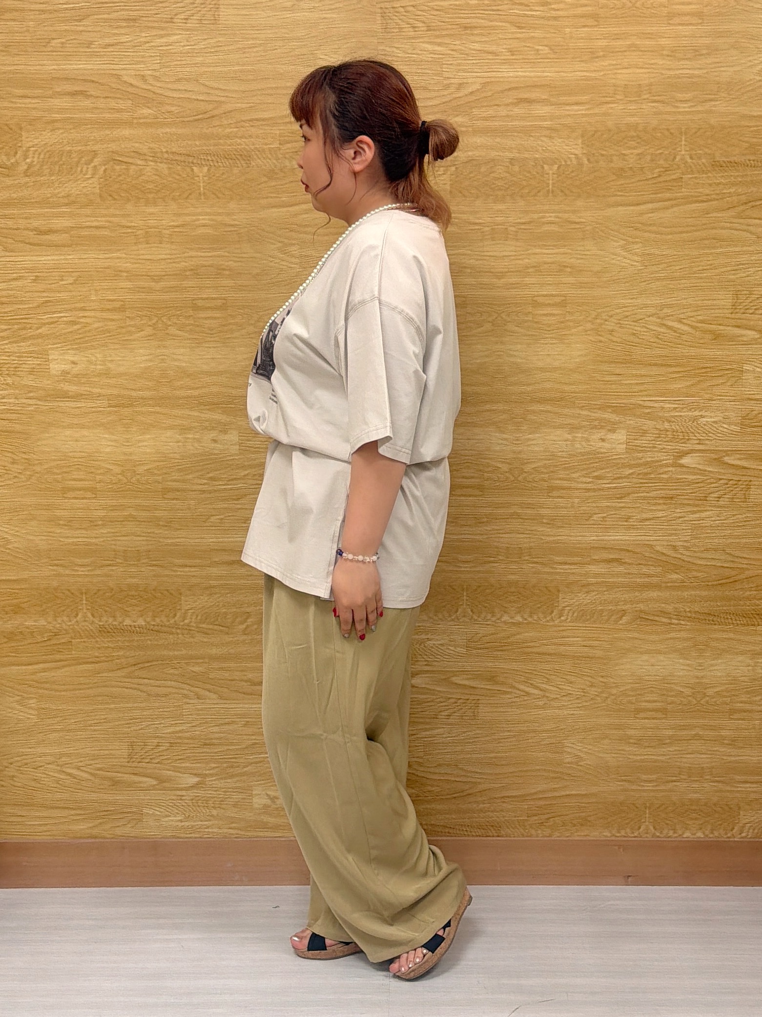 ぁむさんの「SHOO･LA･RUE｜【ひんやり】ゆるっと体型カバー BIGアソートTシャツ」を使ったコーディネート