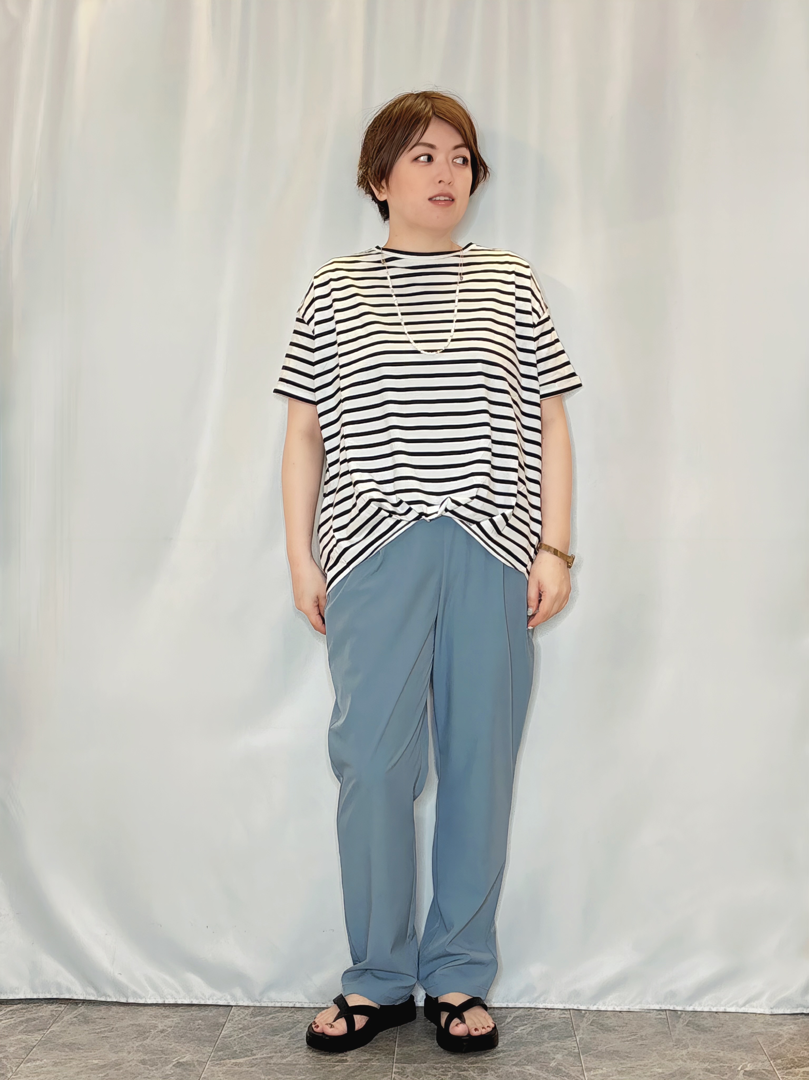たみさんの「SHOO･LA･RUE｜【S-LL/洗濯機可】1枚持っておくと安心 程よい透け感のシアーリブブルゾン」を使ったコーディネート