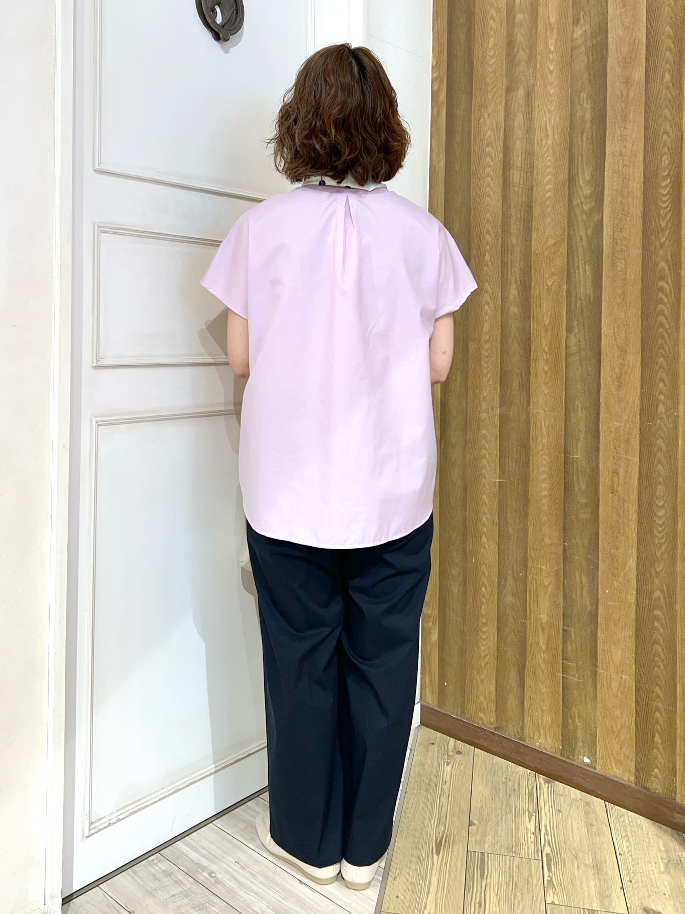 yuriyuriさんの「SHOO･LA･RUE｜【ひんやり/S-LL】インしない大人の爽やかスタイルに 前後異素材切替トップス」を使ったコーディネート