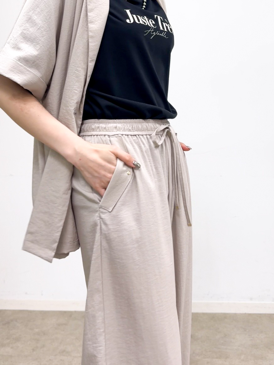 𝐜𝐡𝐢𝐤𝐚さんの「SHOO･LA･RUE｜【高レビュー/洗濯機可/セットアップ可】軽凛(かろりん) ひんやり半袖ジャケット」を使ったコーディネート