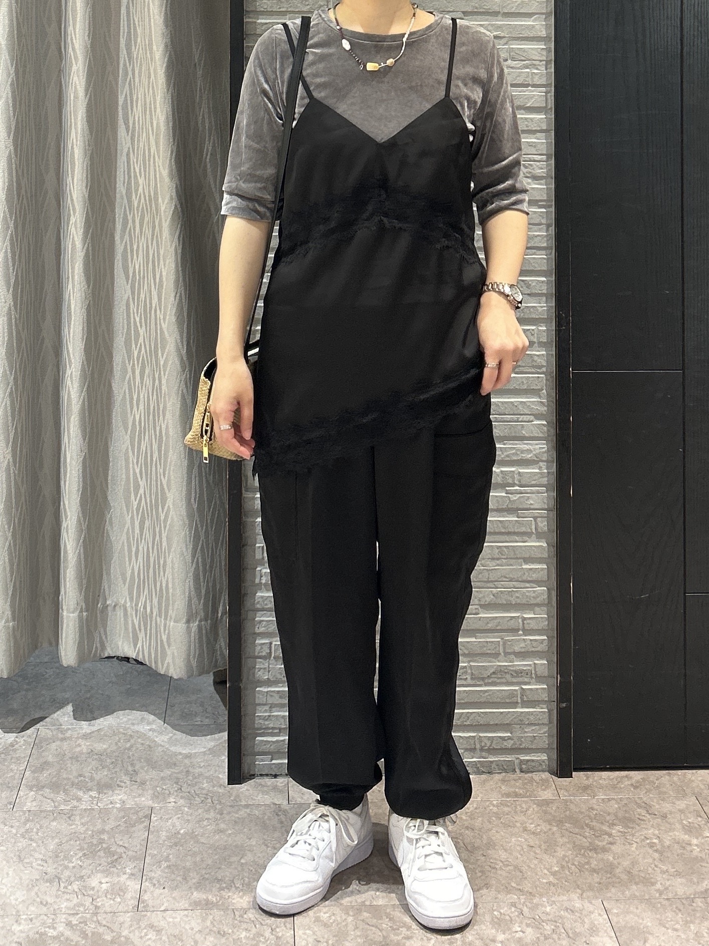 ga_riさんの「THE SHOP TK｜華やぐレイヤードスタイル サテンレースキャミソール」を使ったコーディネート