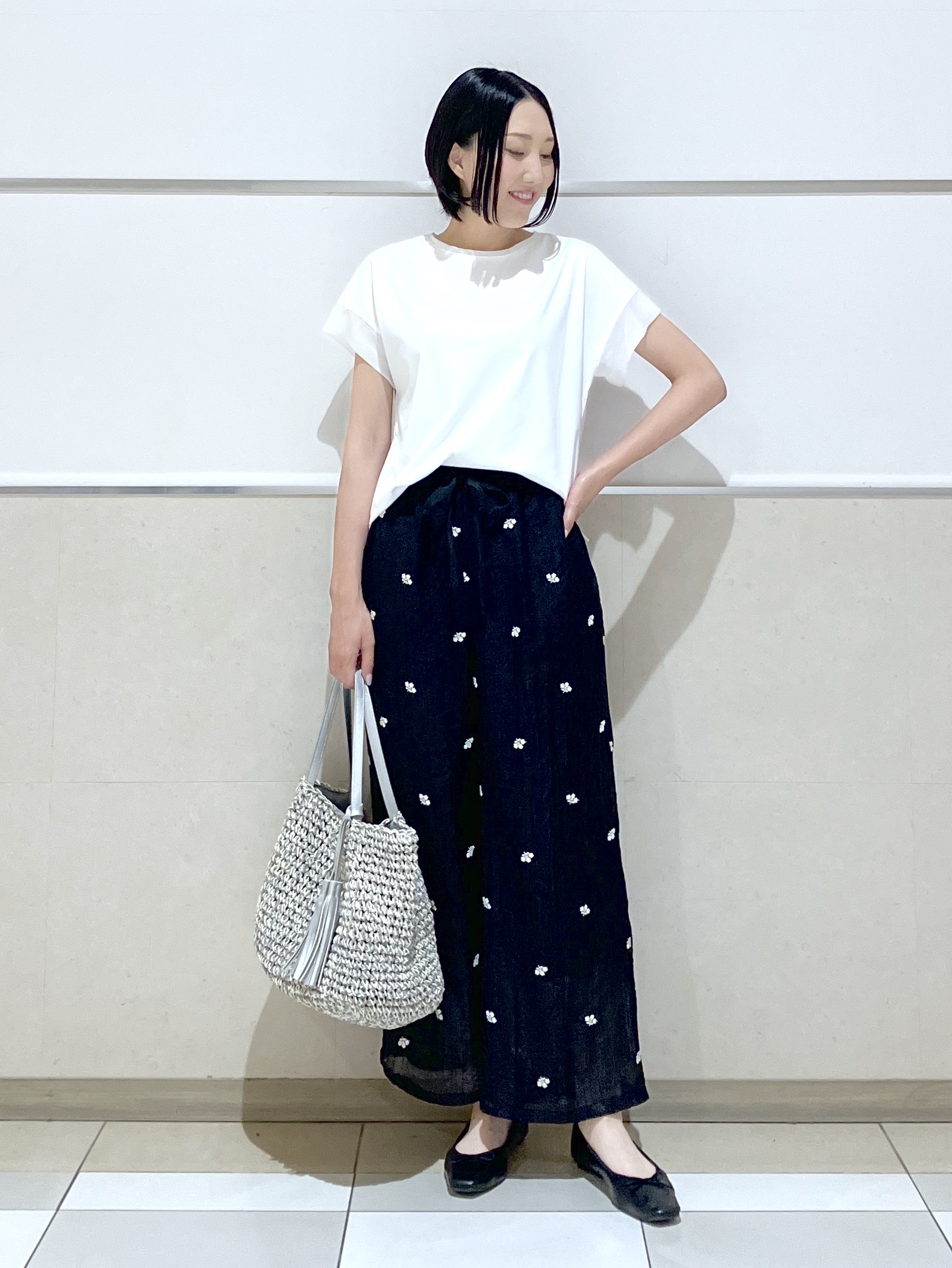 eriko さんの「Dessin｜【UVカット/接触冷感】美光沢カットソー」を使ったコーディネート