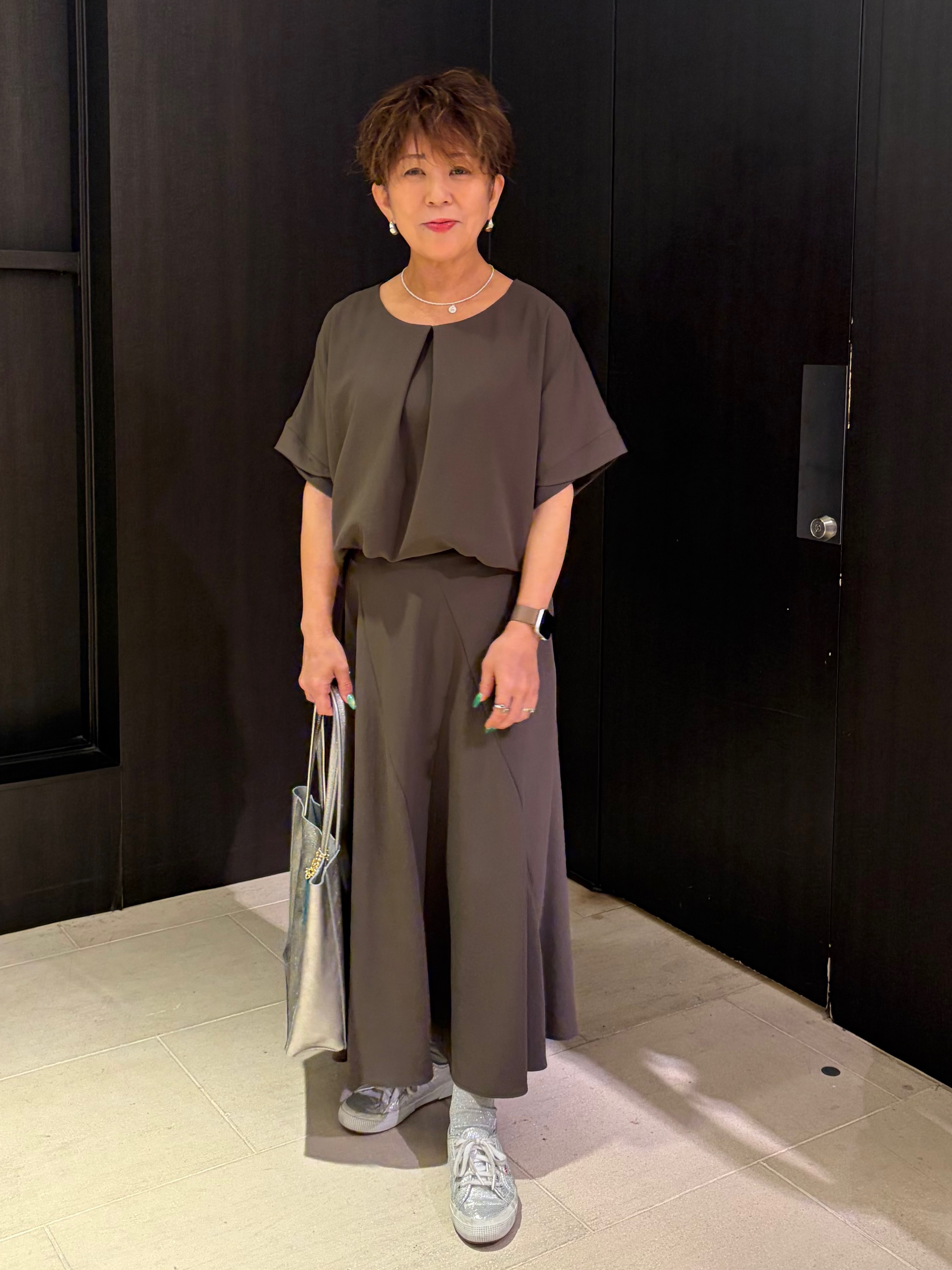 sayakaさんの「UNTITLED｜【セットアップ可/UVカット/前後2WAY】リラクシーフレンチスリーブブラウス」を使ったコーディネート