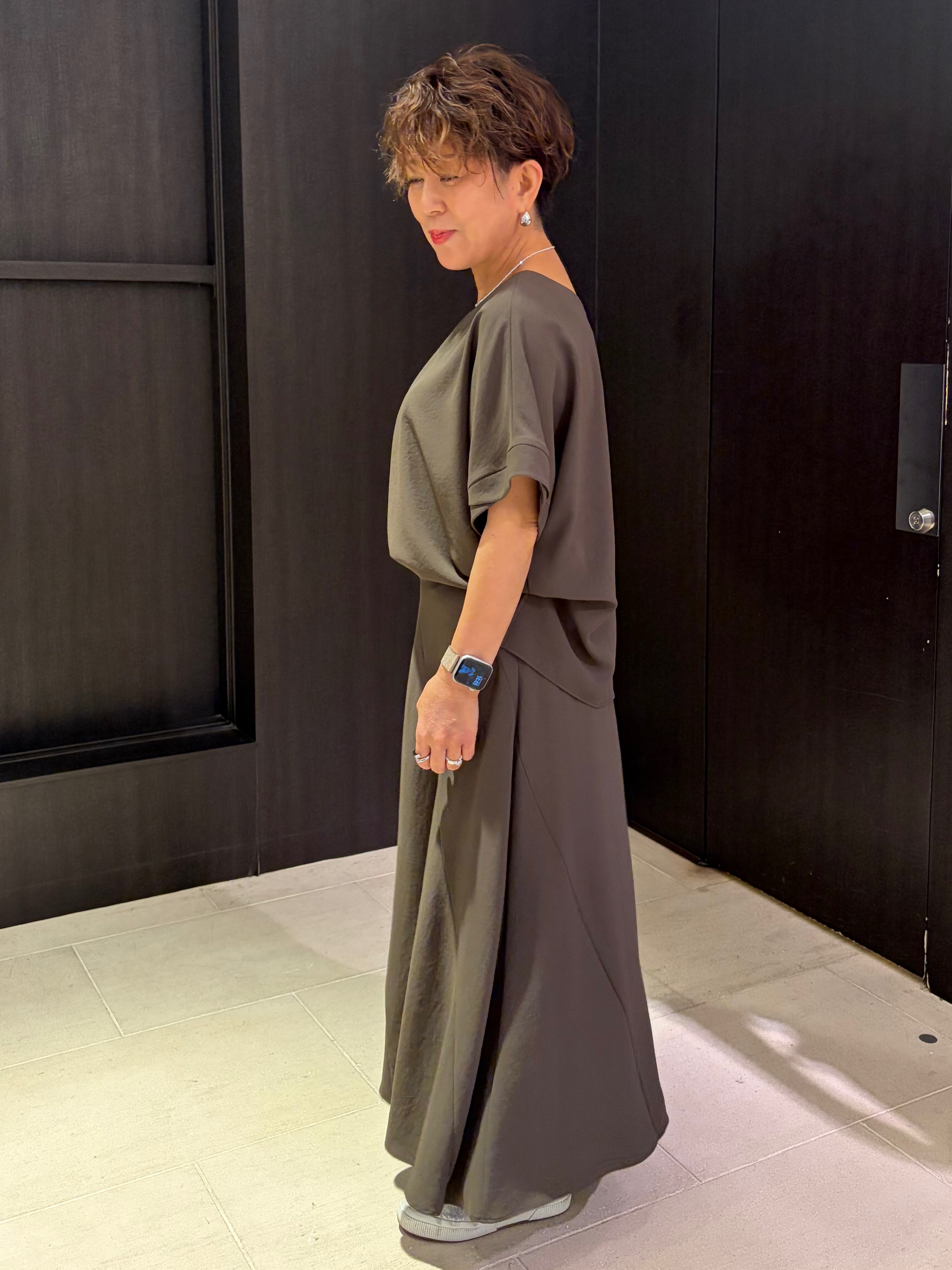 sayakaさんの「UNTITLED｜【セットアップ可/UVカット/前後2WAY】リラクシーフレンチスリーブブラウス」を使ったコーディネート