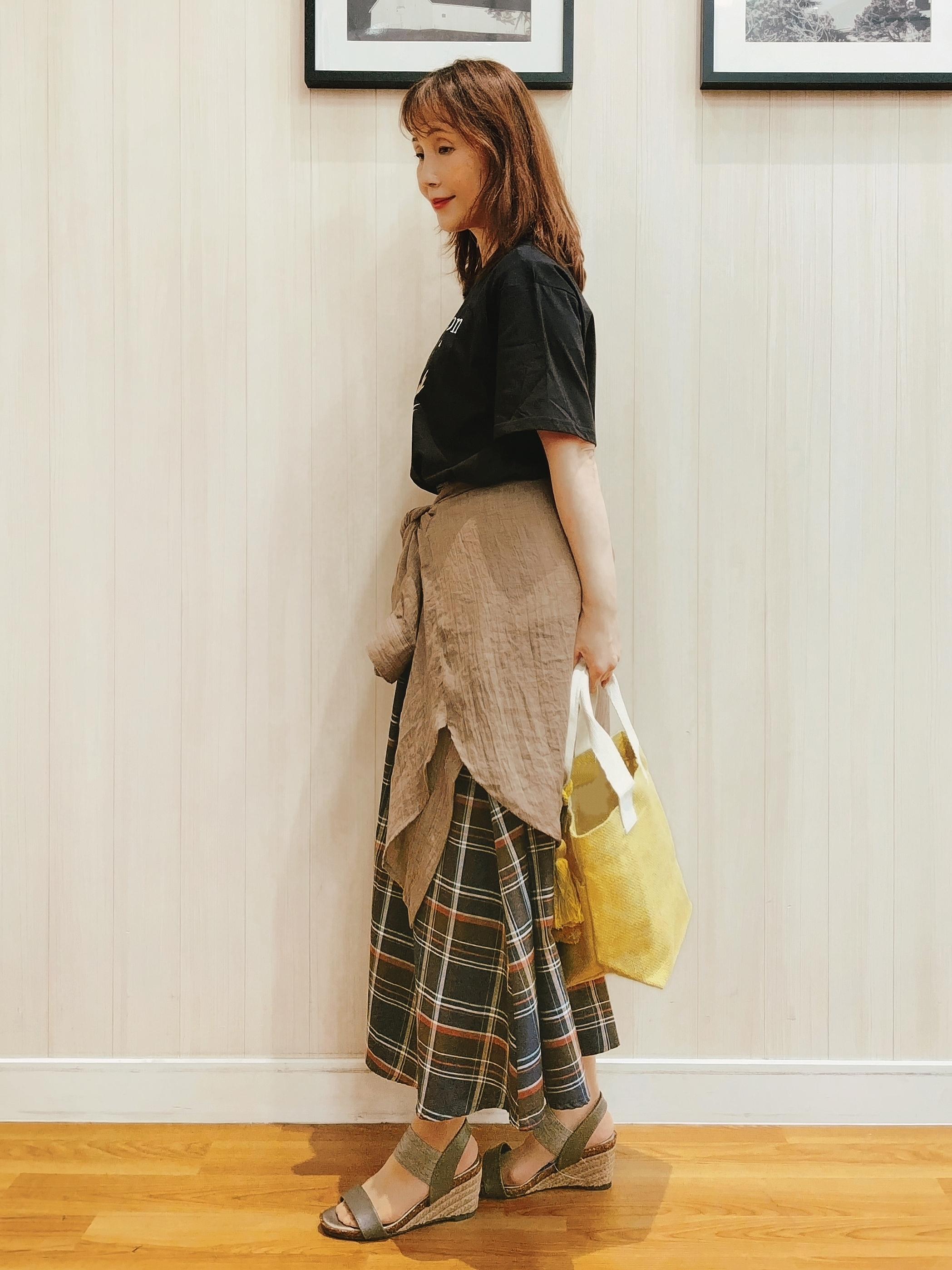 yseさんの「SHOO･LA･RUE｜【体型カバー】ふんわり質感 やわらかこなれシアーシャツ」を使ったコーディネート