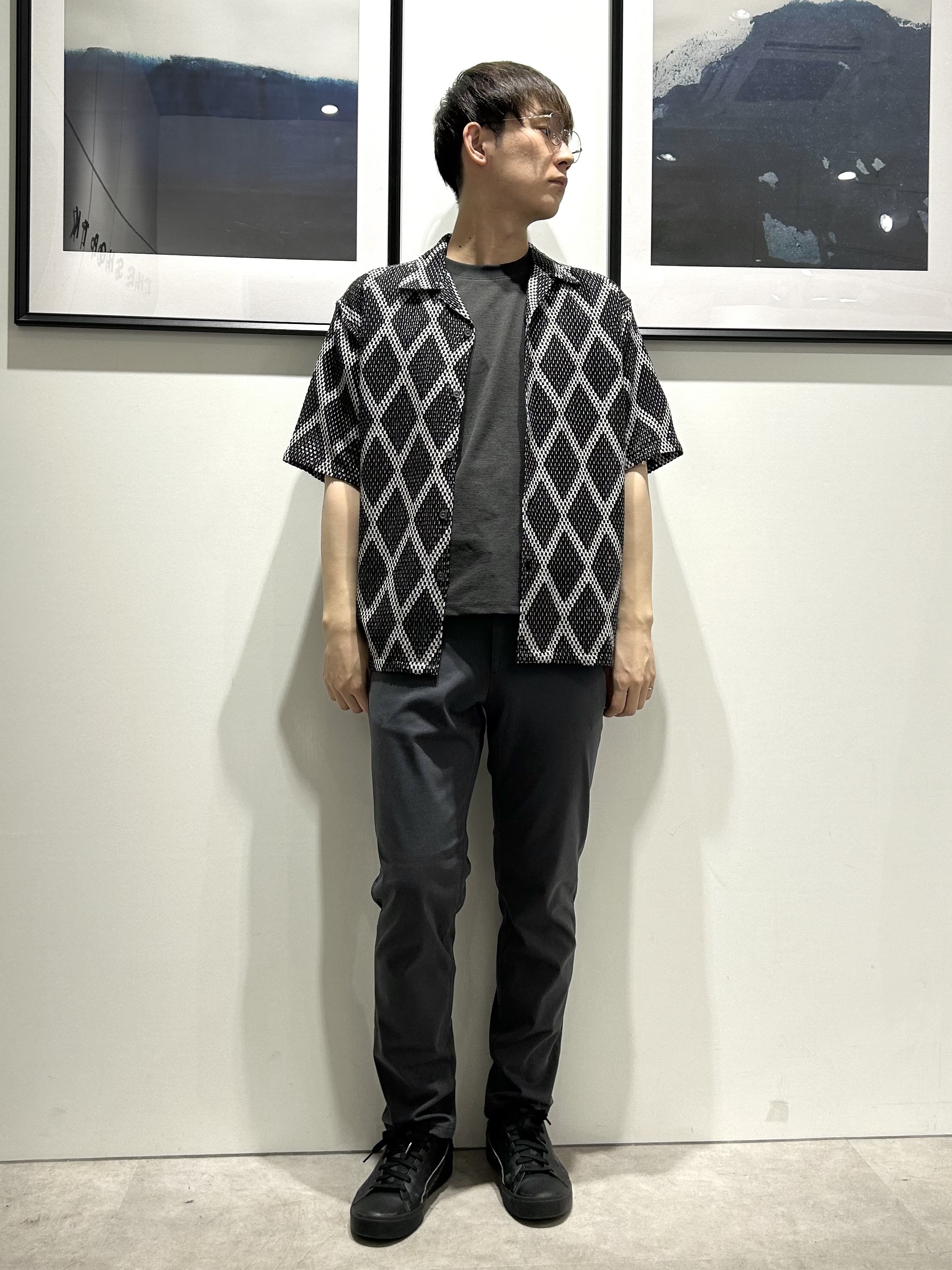 。さんの「THE SHOP TK｜アーガイル柄 レース半袖シャツ 洗濯機OK」を使ったコーディネート