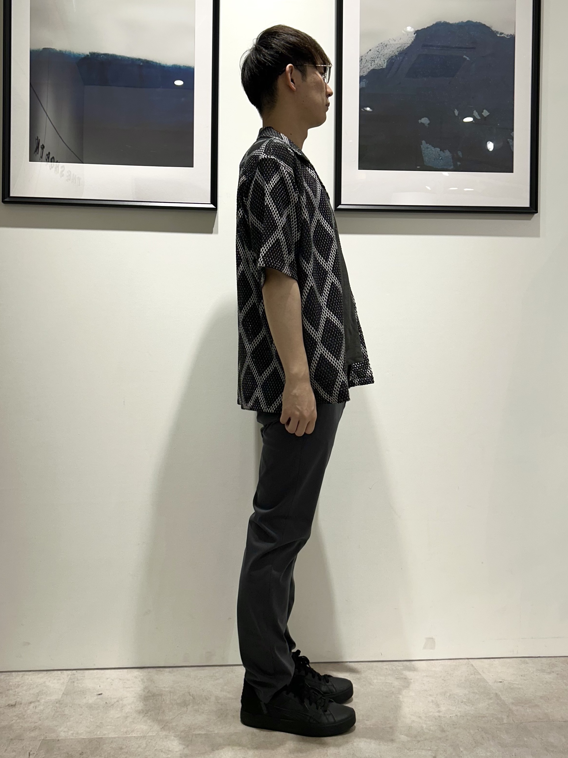 。さんの「THE SHOP TK｜アーガイル柄 レース半袖シャツ 洗濯機OK」を使ったコーディネート