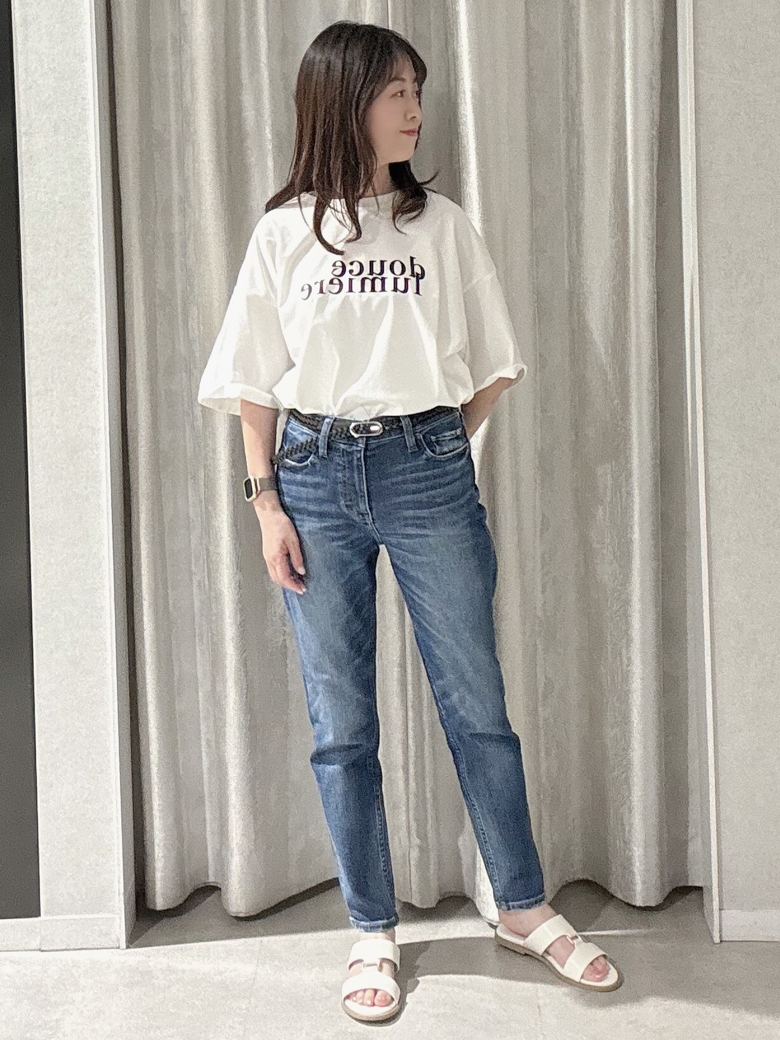 makiさんの「UNTITLED｜【9色展開/アンサンブル可】コットンクルーネックカーディガン」を使ったコーディネート