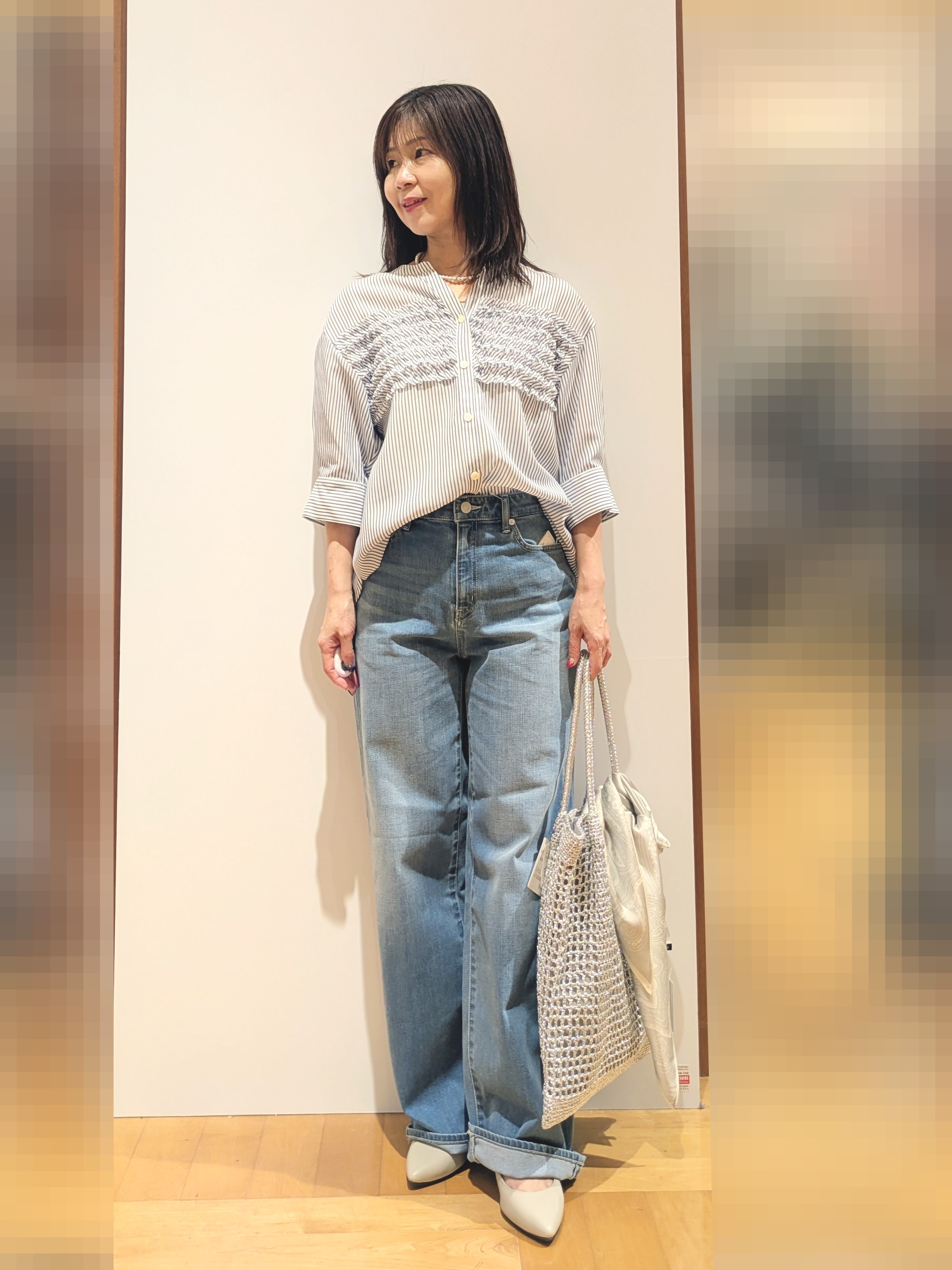 laverさんの「UNTITLED｜【接触冷感/通気性/洗える】フロントフリルブラウス」を使ったコーディネート