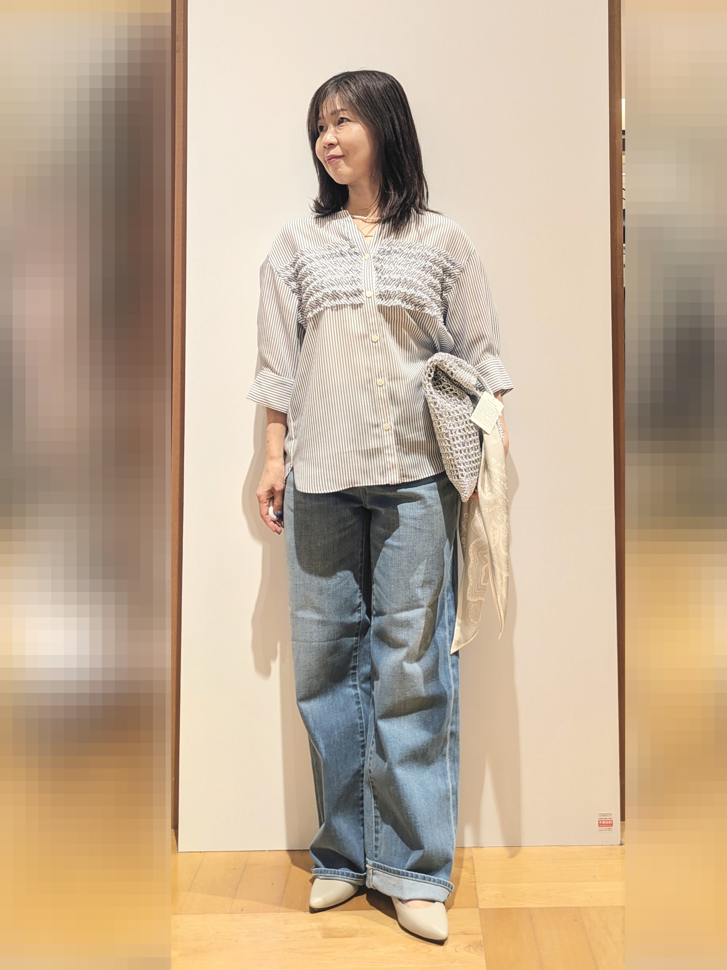 laverさんの「UNTITLED｜【接触冷感/通気性/洗える】フロントフリルブラウス」を使ったコーディネート
