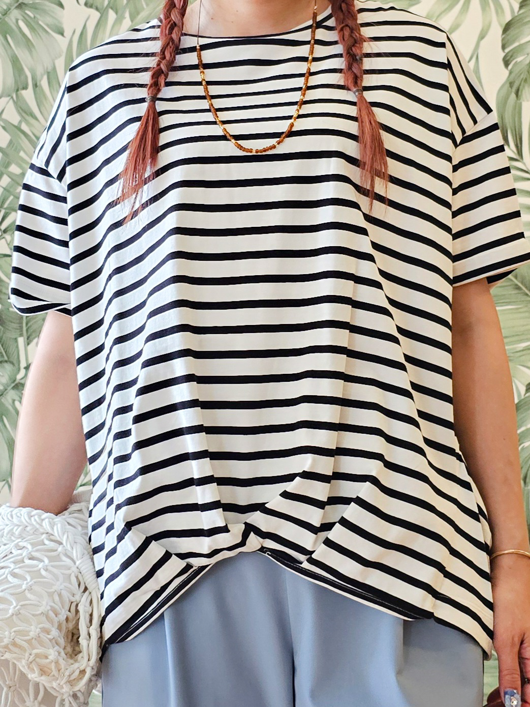 ゆゆさんの「SHOO･LA･RUE｜【ひんやり/S-LL】インせず決まる フロントタックデザインTシャツ」を使ったコーディネート
