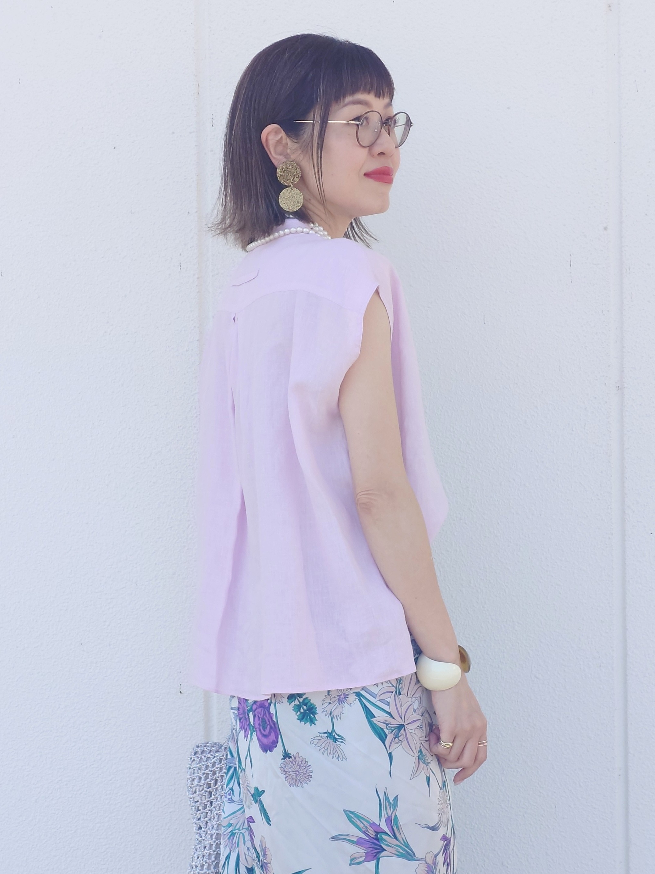 MUTSUKOさんの「UNTITLED｜【TICCA】リネンフレンチシャツ」を使ったコーディネート