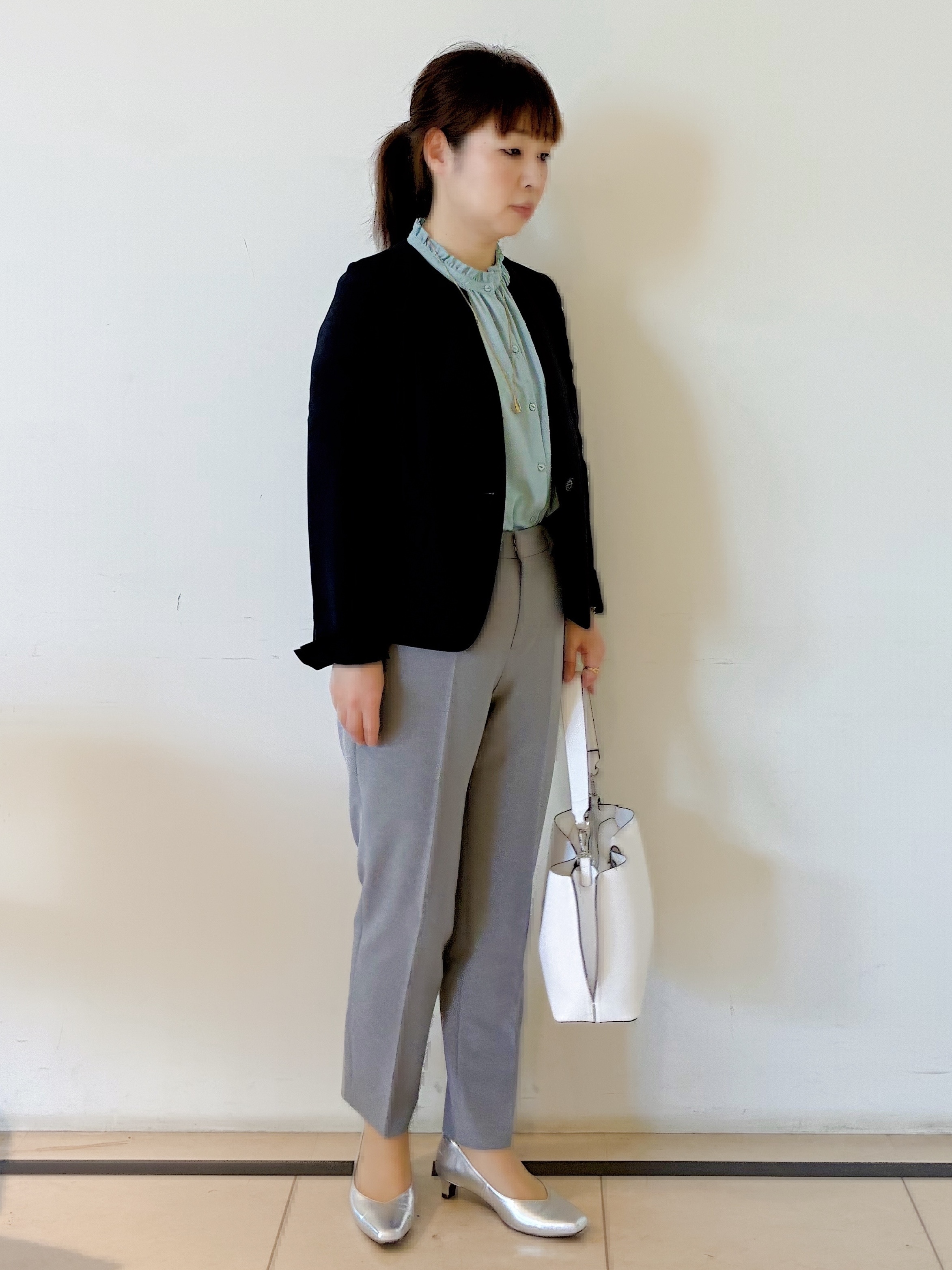 ひーさんの「Reflect｜【UVカット／接触冷感／セットアップ可】ノーカラージャケット」を使ったコーディネート