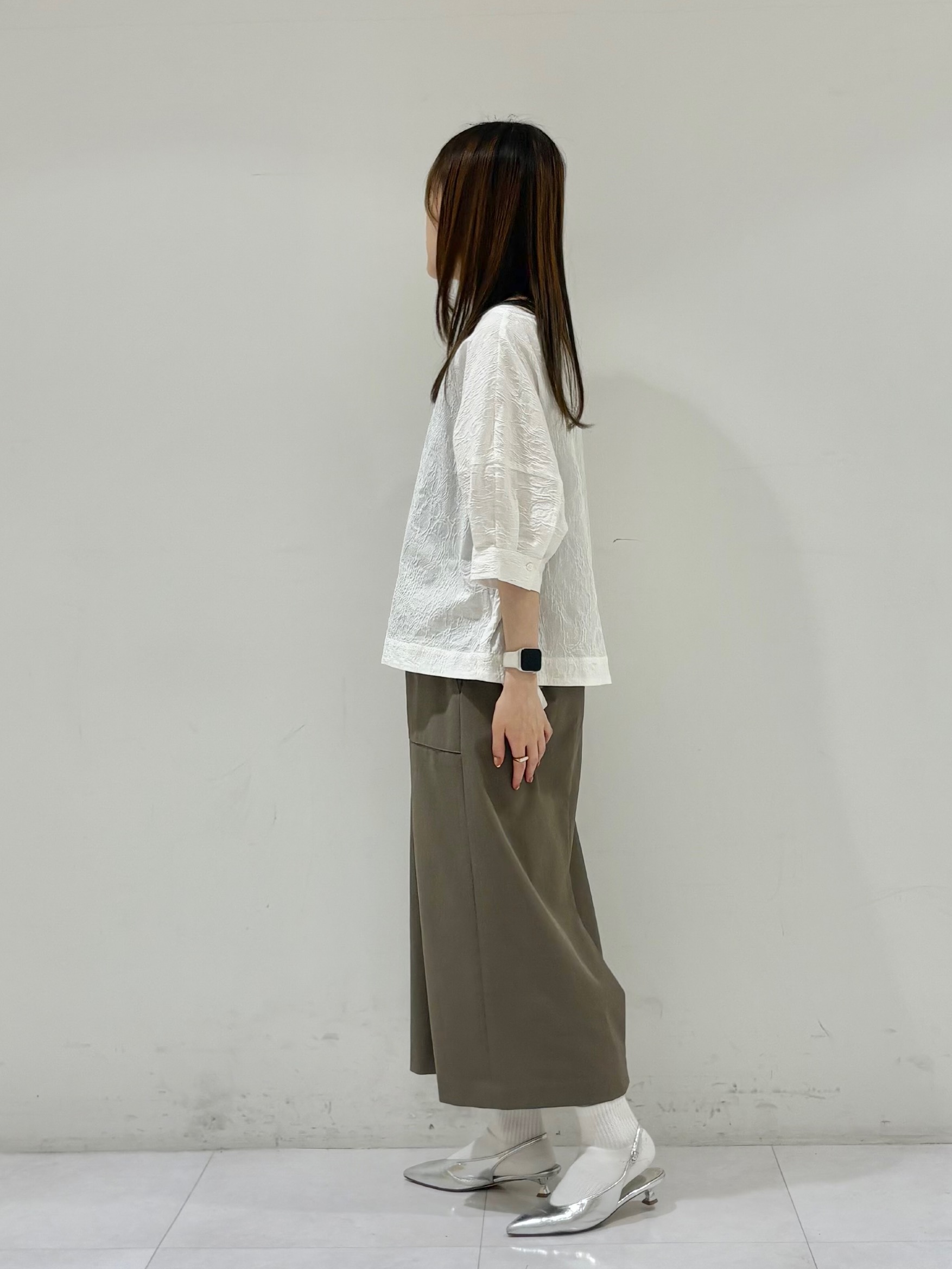 kyokaさんの「UNTITLED｜【洗える/ショート丈】ジャカードボートネックブラウス」を使ったコーディネート